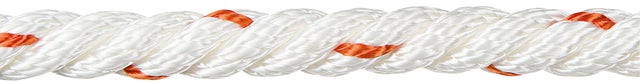 CUERDA POLIPROPILENO CABLEADA 12MM. 1M BLANCO CON PINTAS NARANJAS ROMBULL