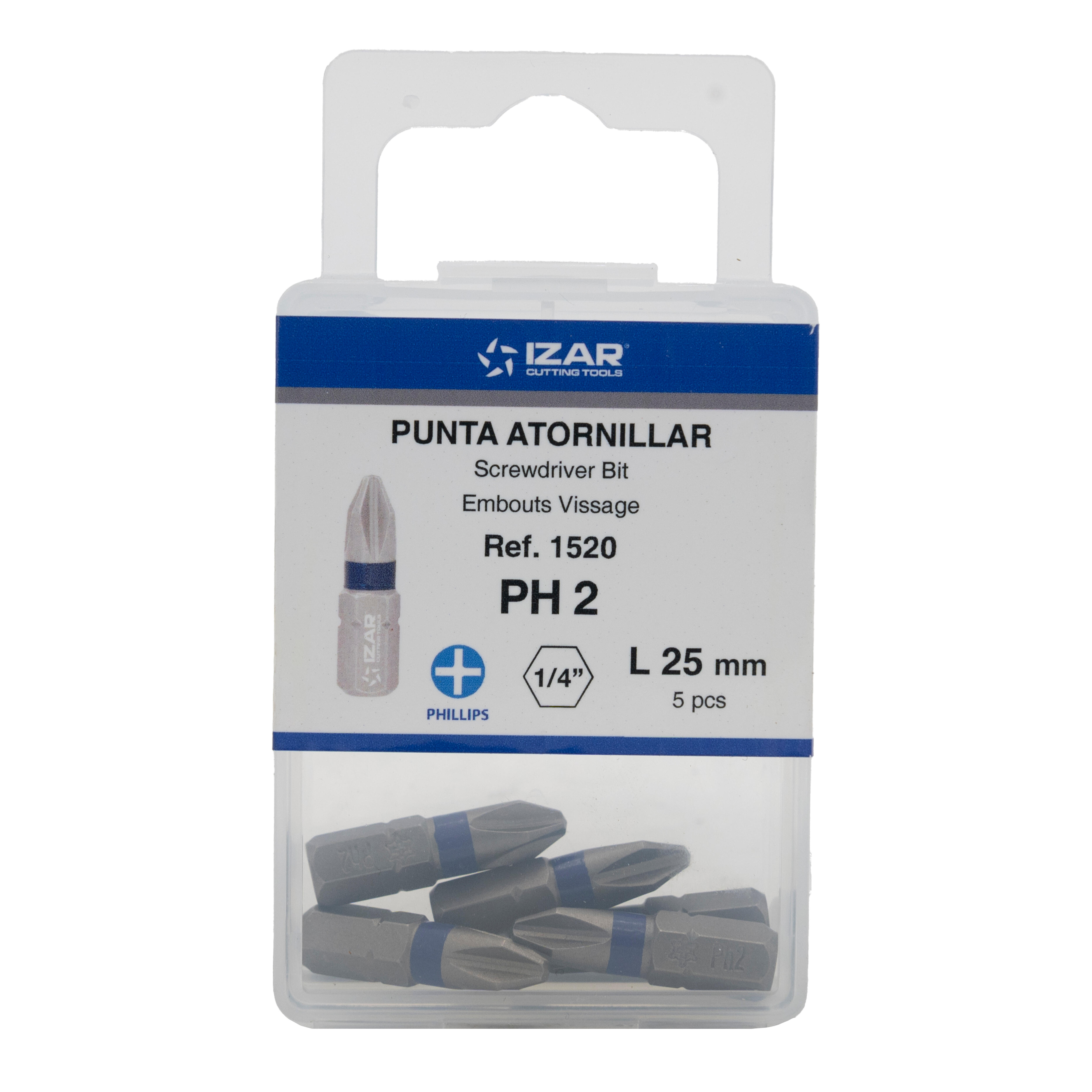 PUNTAS PARA ATORNILLADOR PHILIPS PH2 CORTA L25 IZAR 5 UDS - 4