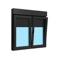 VENTANA PVC  OSCILOBATIENTE CON PERSIANA GRIS GRAFITO 140X138CM - 4