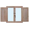 VENTANA DE MADERA CON POSTIGO 100X100CM - 2