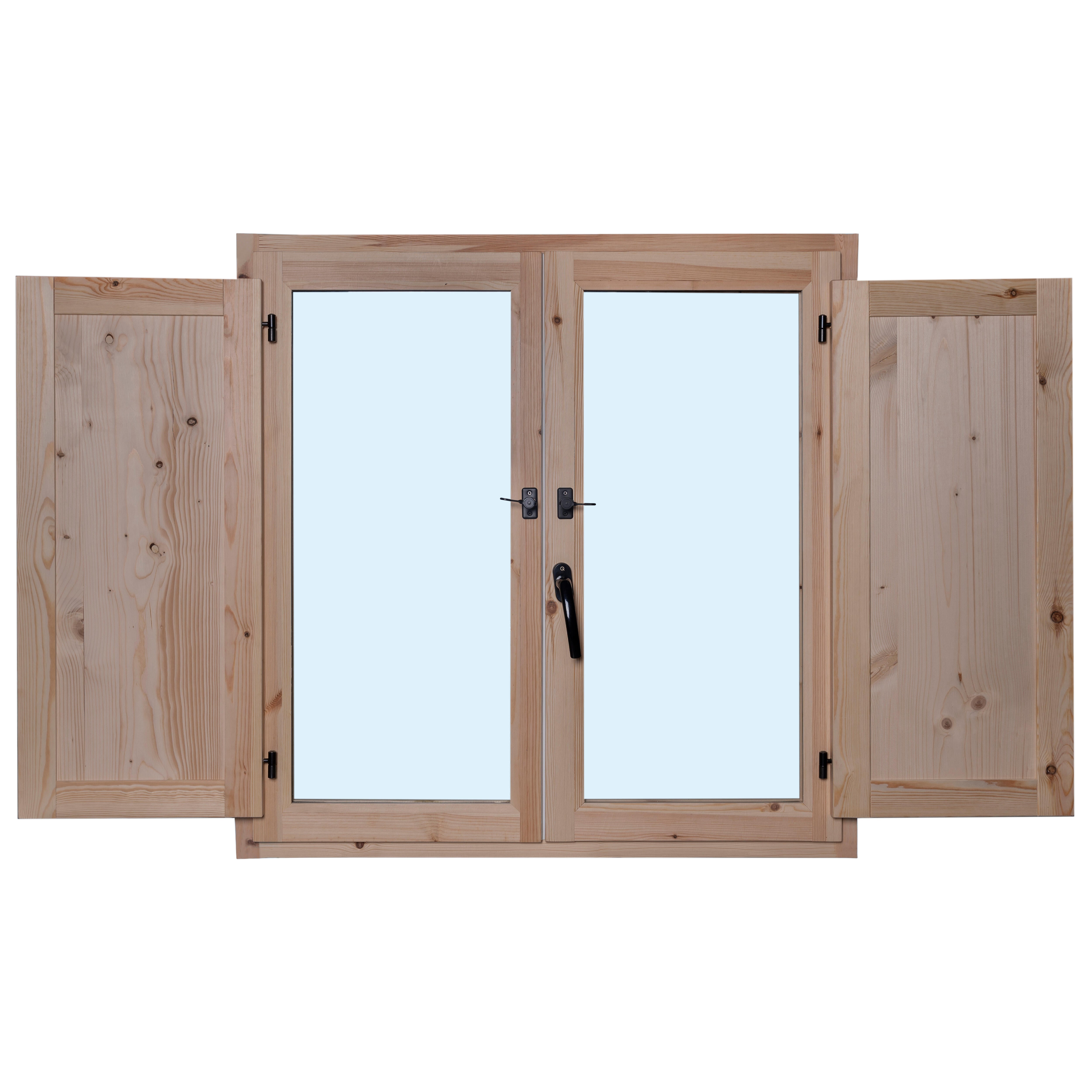 VENTANA DE MADERA CON POSTIGO 100X100CM - 2