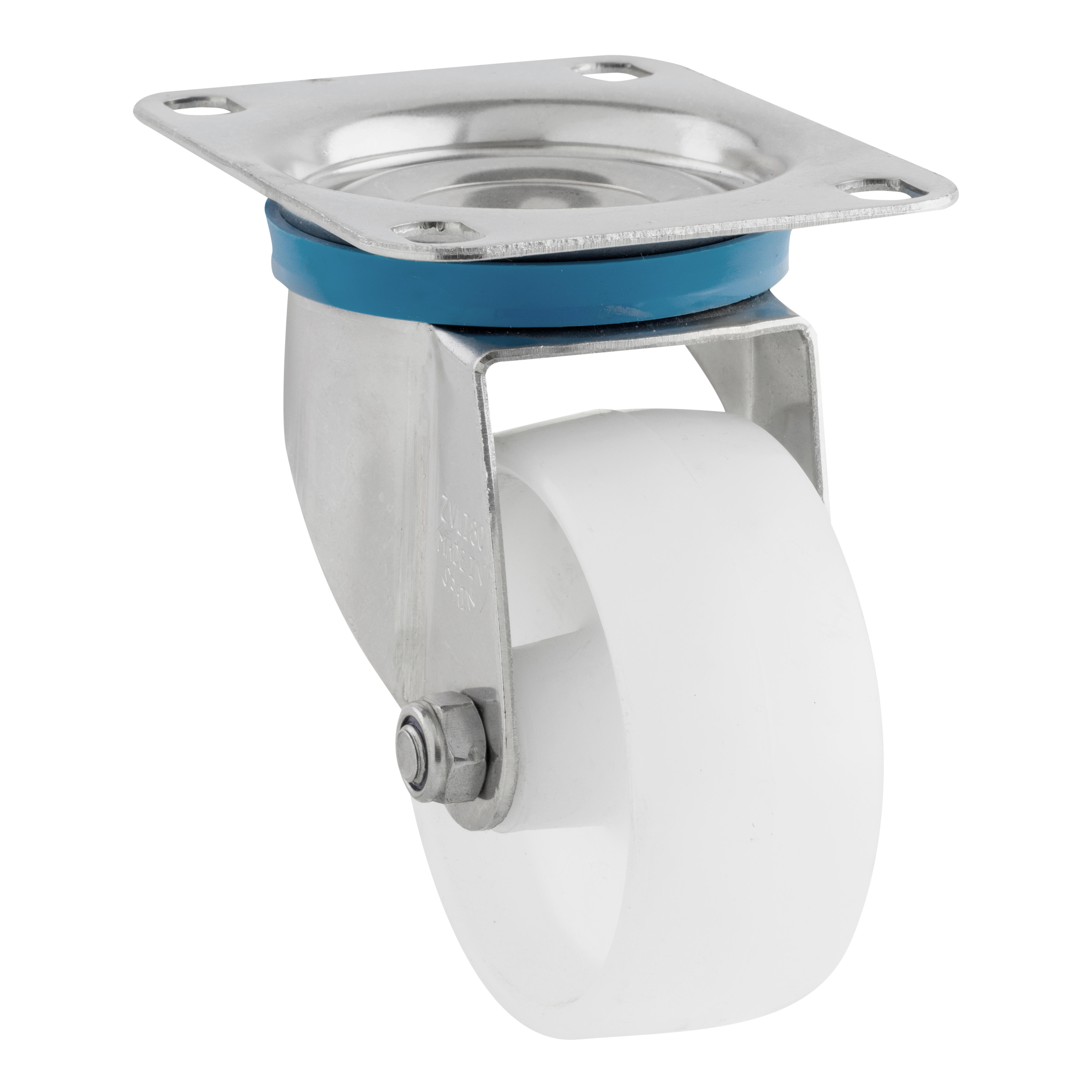 RUEDA 80MM POLIAMIX. HASTA 130KG. LLANTA ACERO INOXIDABLE - 2