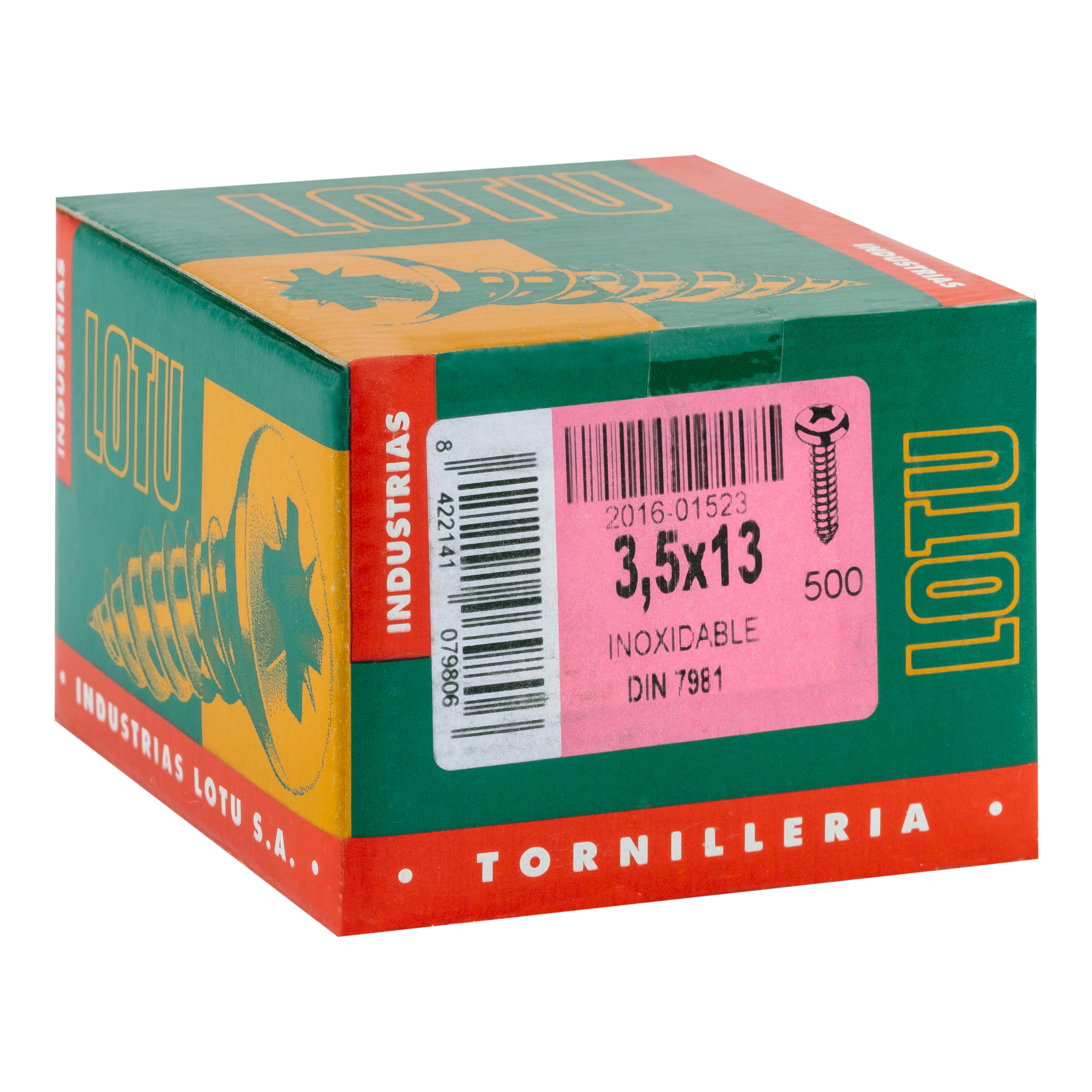 TORNILLOS ROSCA CHAPA PARA METAL INOX 3,5X13MM. 500UDS - 3