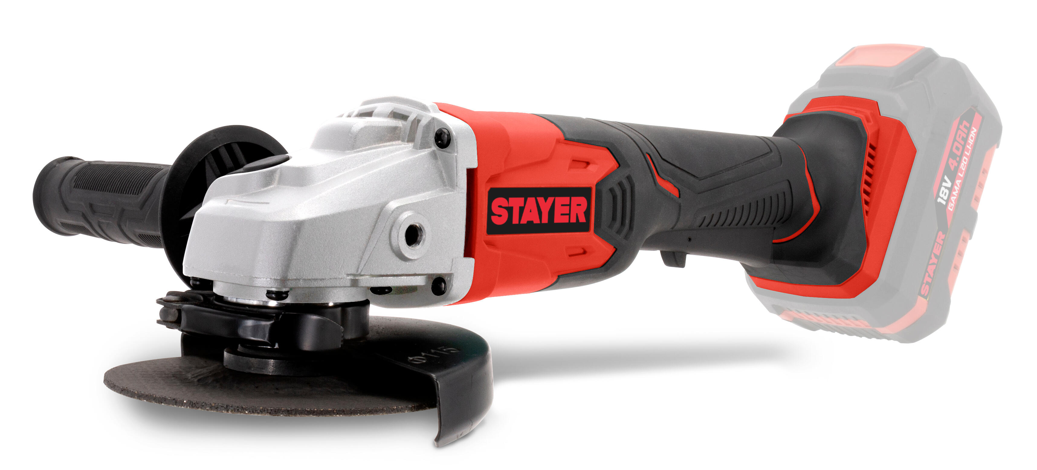 TALADRO PERCUTOR BATERÍA 18V BRUSHLESS 4AH + AMOLADORA BATERÍA 18V 115MM + FOCO 3.7V STAYER - 4