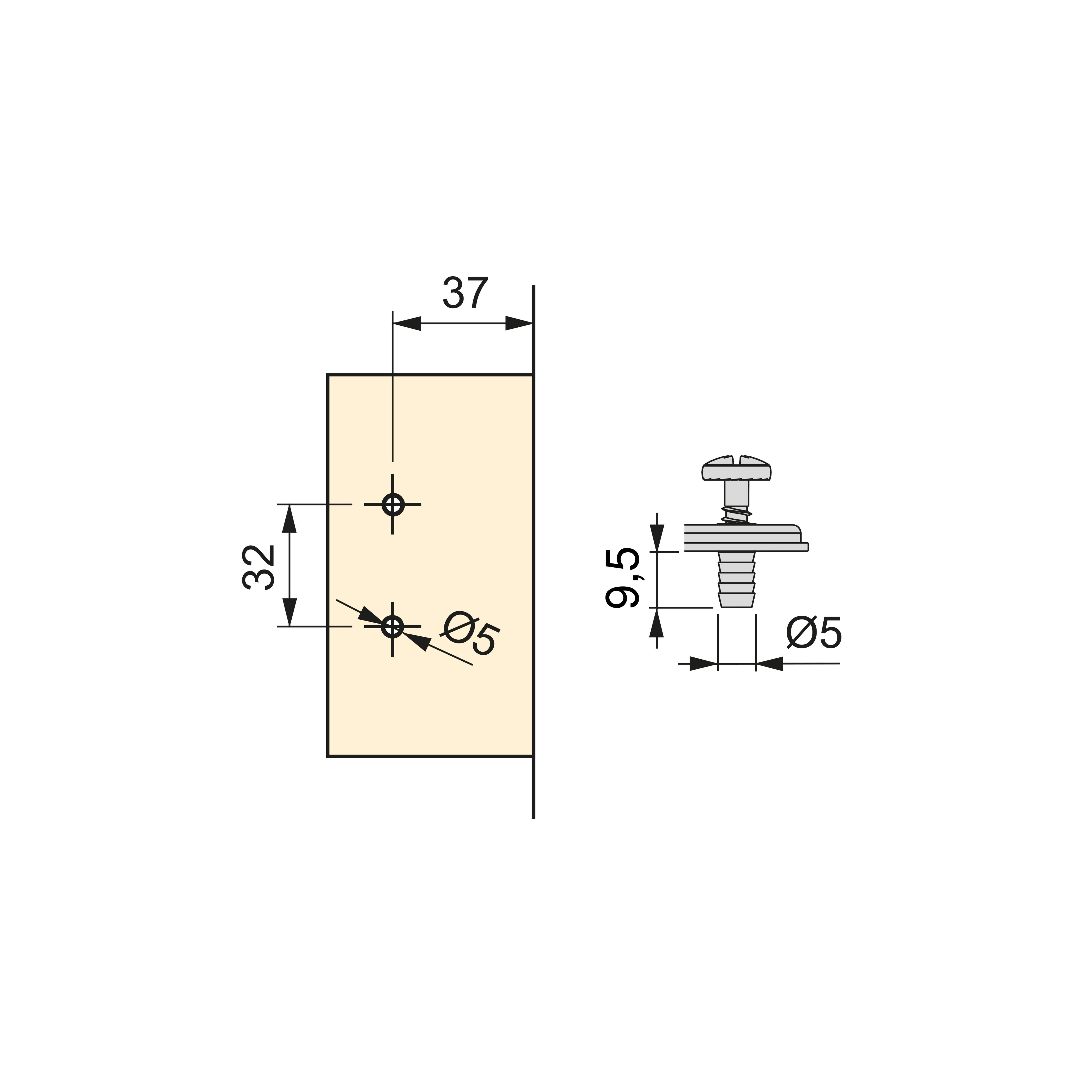 BISAGRA DE CAZOLETA 35MM APERTURA 105 º RECTA 2 UDS - 2