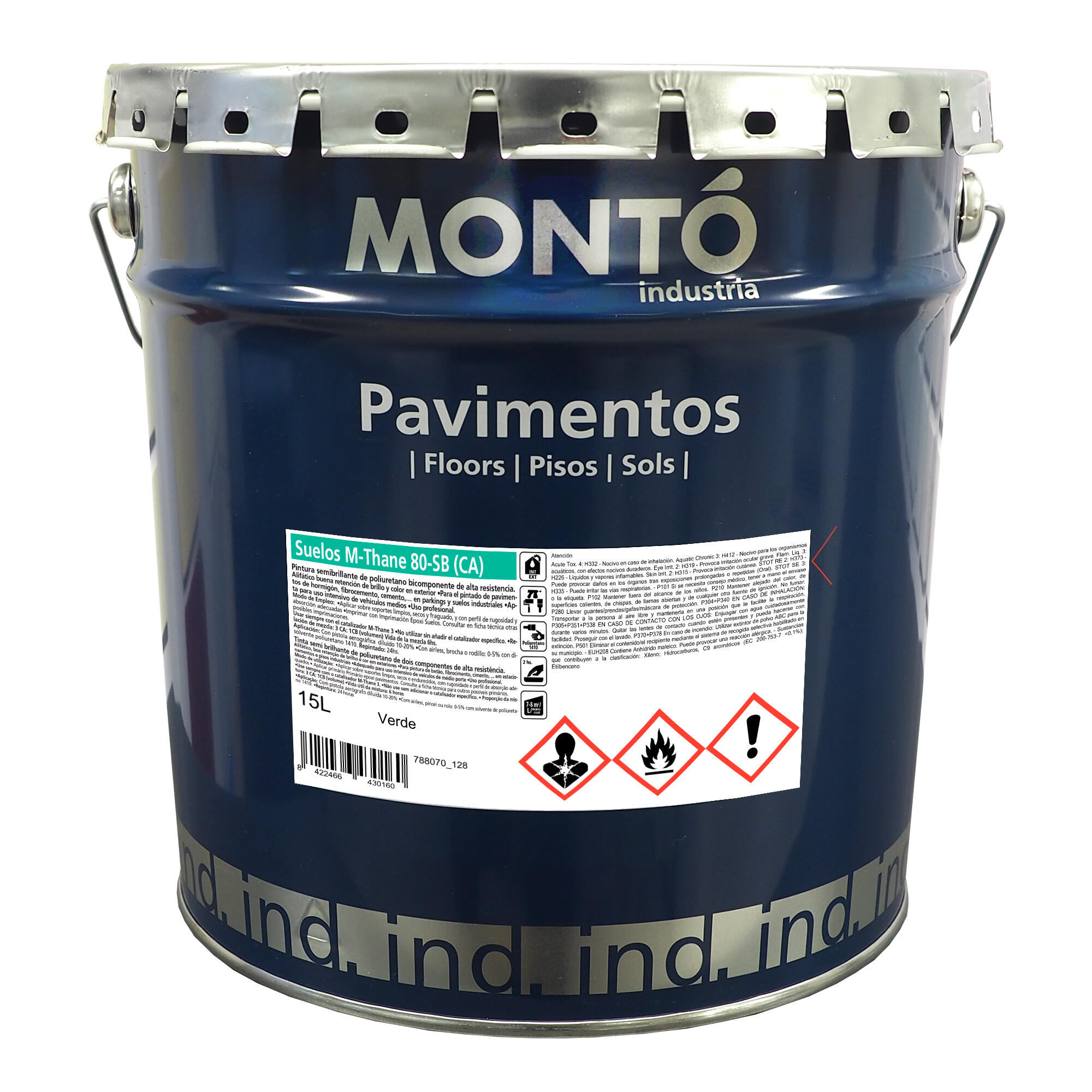 PINTURA SUELOS POLIURETANO + CATALIZADOR 20L VERDE - 3