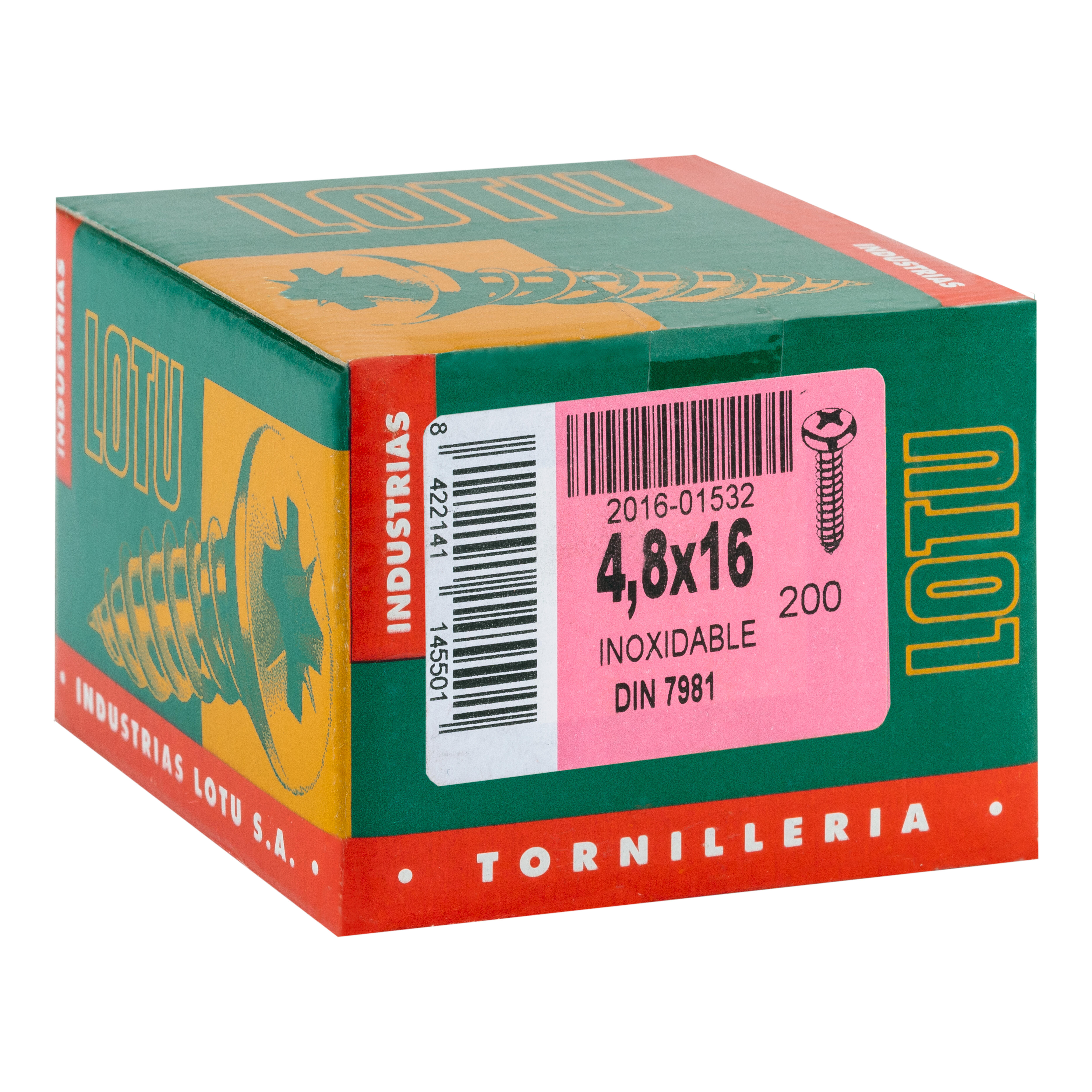 TORNILLOS ROSCA PARA METAL ACERO INOXIDABLE 4,8X16MM. 200UDS - 3