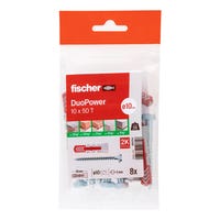 TACO UNIVERSAL DE NYLON DIÁMETRO 10MM LONGITUD 50MM FISCHER DUOPOWER 8UDS - 5