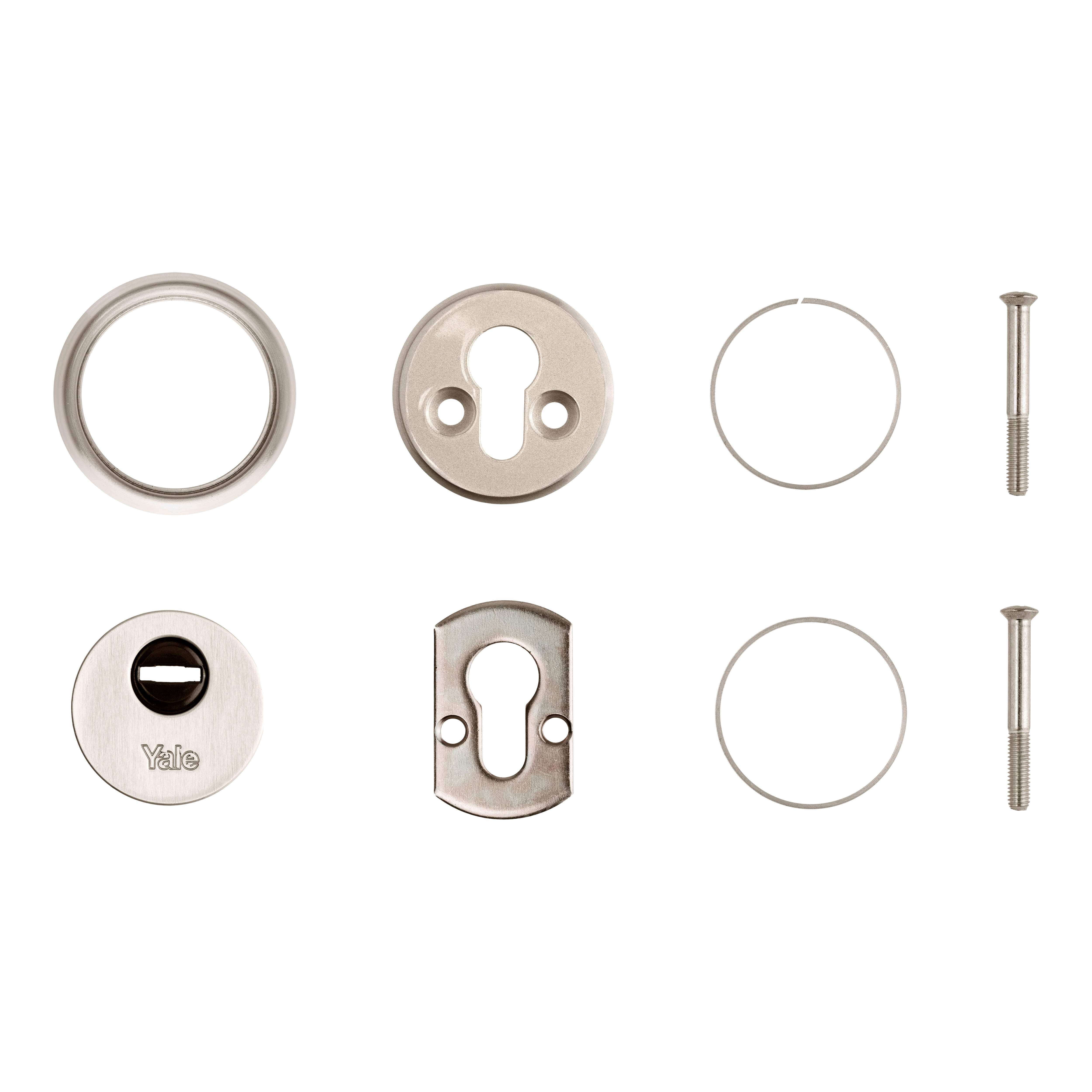 ESCUDO DE SEGURIDAD CUADRADO PARA CERRADURA ACABADO EN NIQUEL YALE - 3