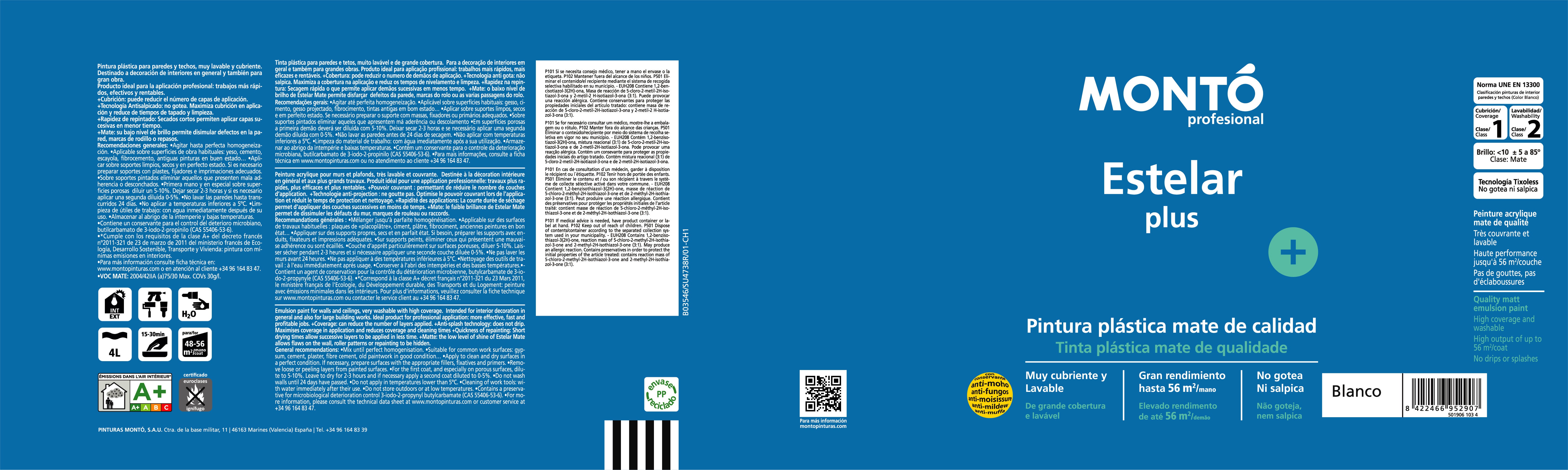 PINTURA PLASTICA MAQUILLAJE MATE 4L ESTELAR - 2