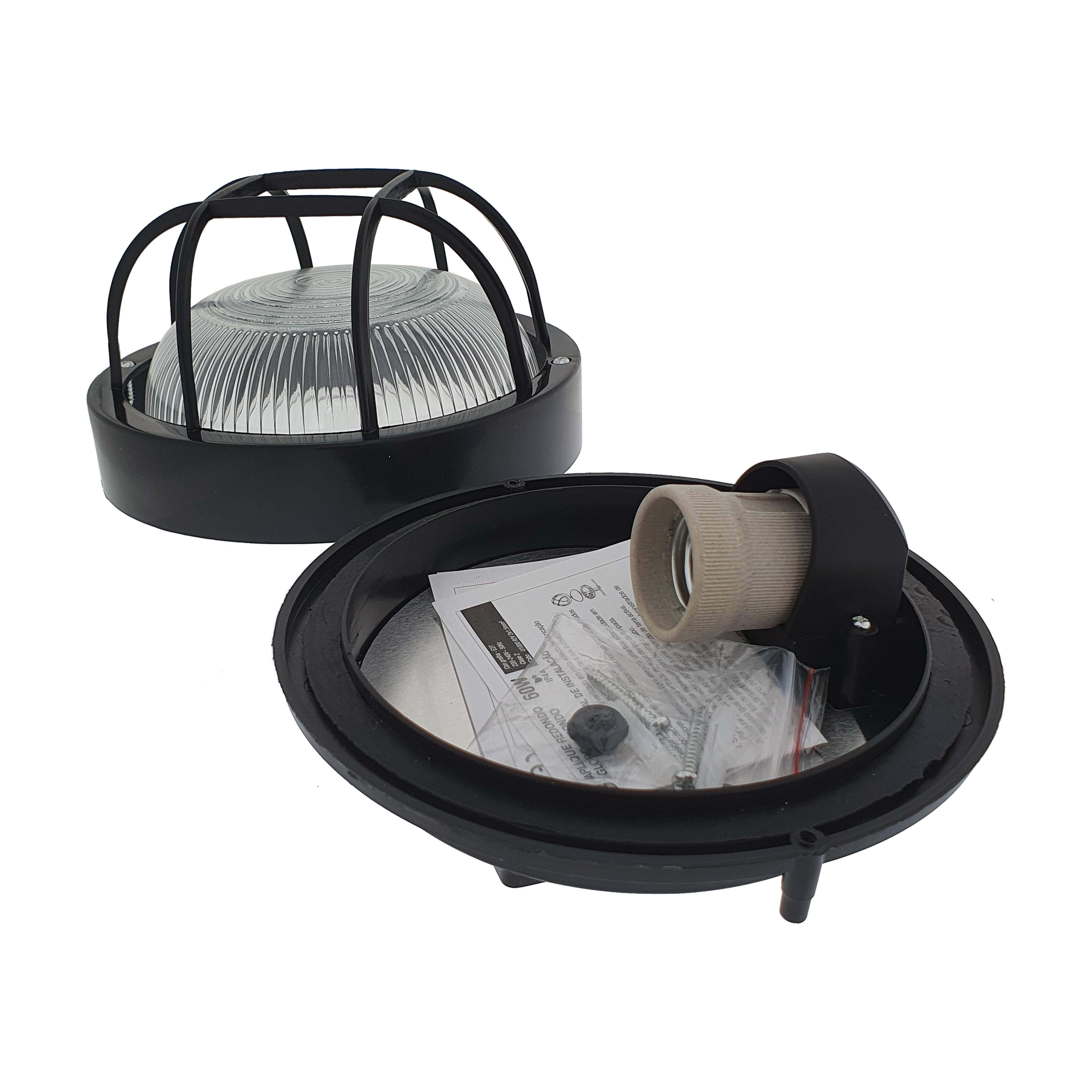 APLIQUE ANTIVANDÁLICO CIRCULAR REJILLA PLASTICA NEGRO - 3