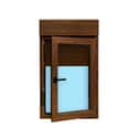 VENTANA PVC OSCILOBATIENTE CON PERSIANA NOGAL 70X118CM - 2