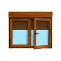 VENTANA PVC OSCILOBATIENTE CON PERSIANA ROBLE 140X118CM - 2