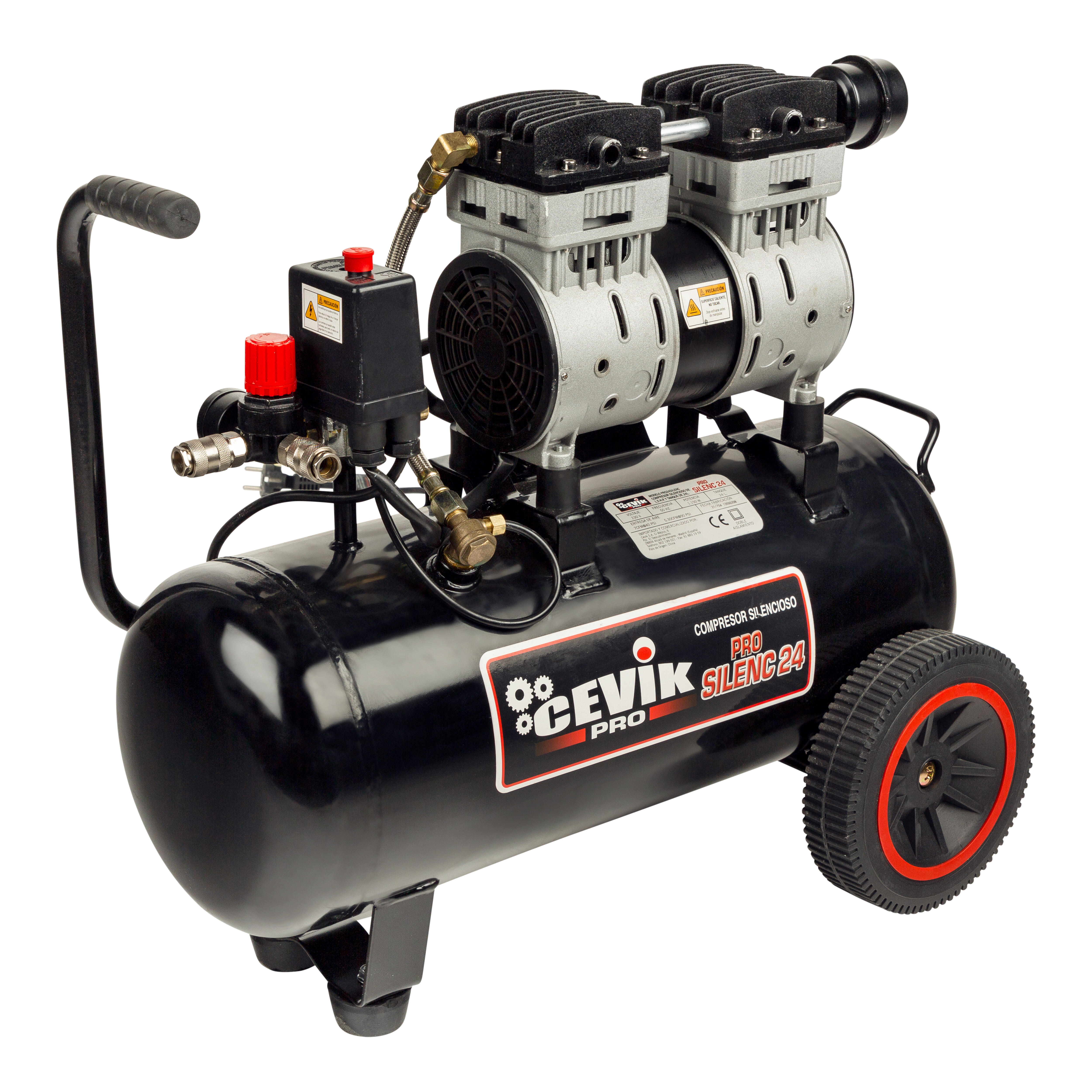 COMPRESOR DE AIRE SILENCIOSO CEVIK CA-PRO24 24L 1.5CV - 2