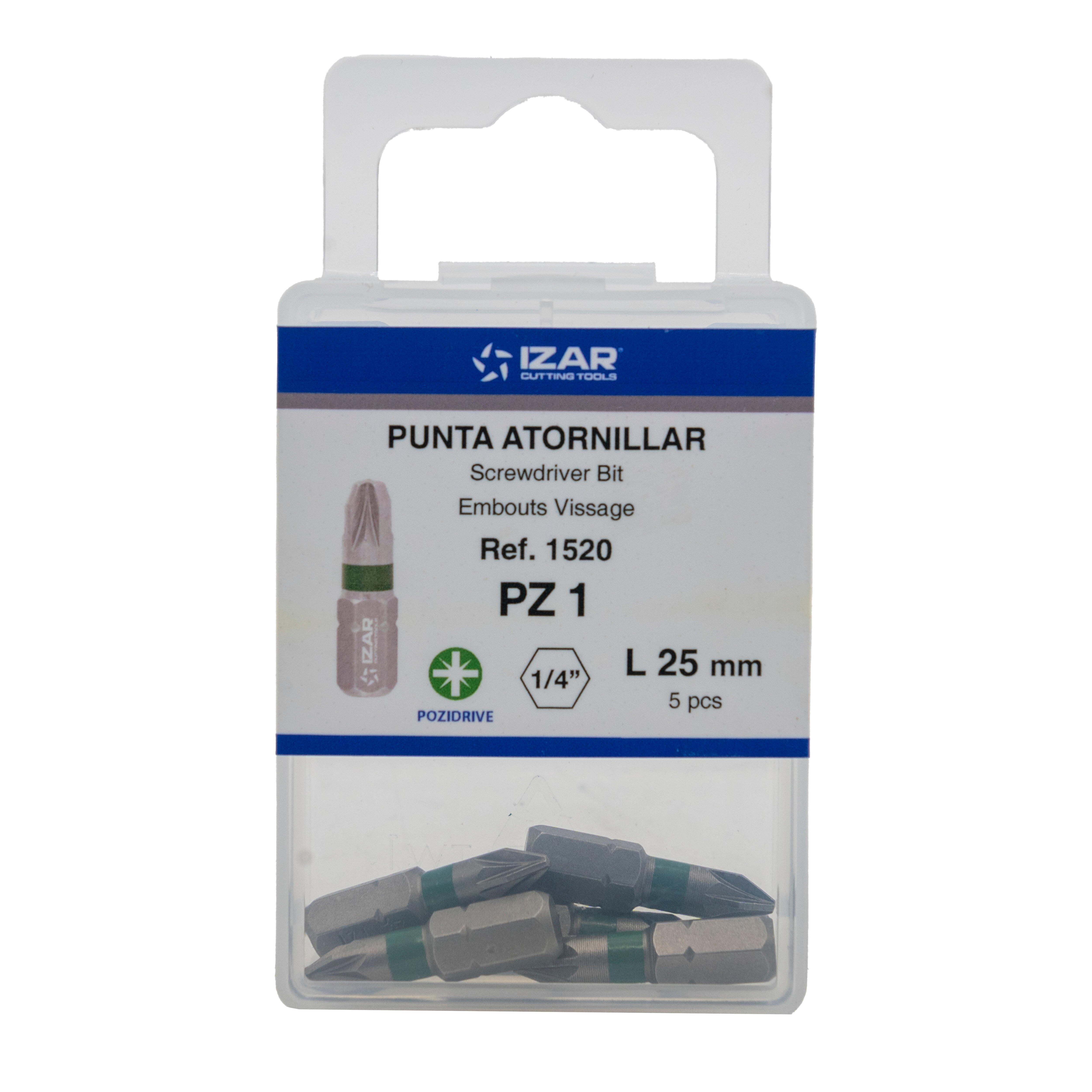 PUNTAS PARA ATORNILLADOR POZIDRIVE PZ1 CORTA L25 IZAR 5 UDS - 4