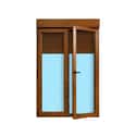 BALCONERA PVC OSCILOBATIENTE CON PERSIANA ROBLE 140X218CM - 2