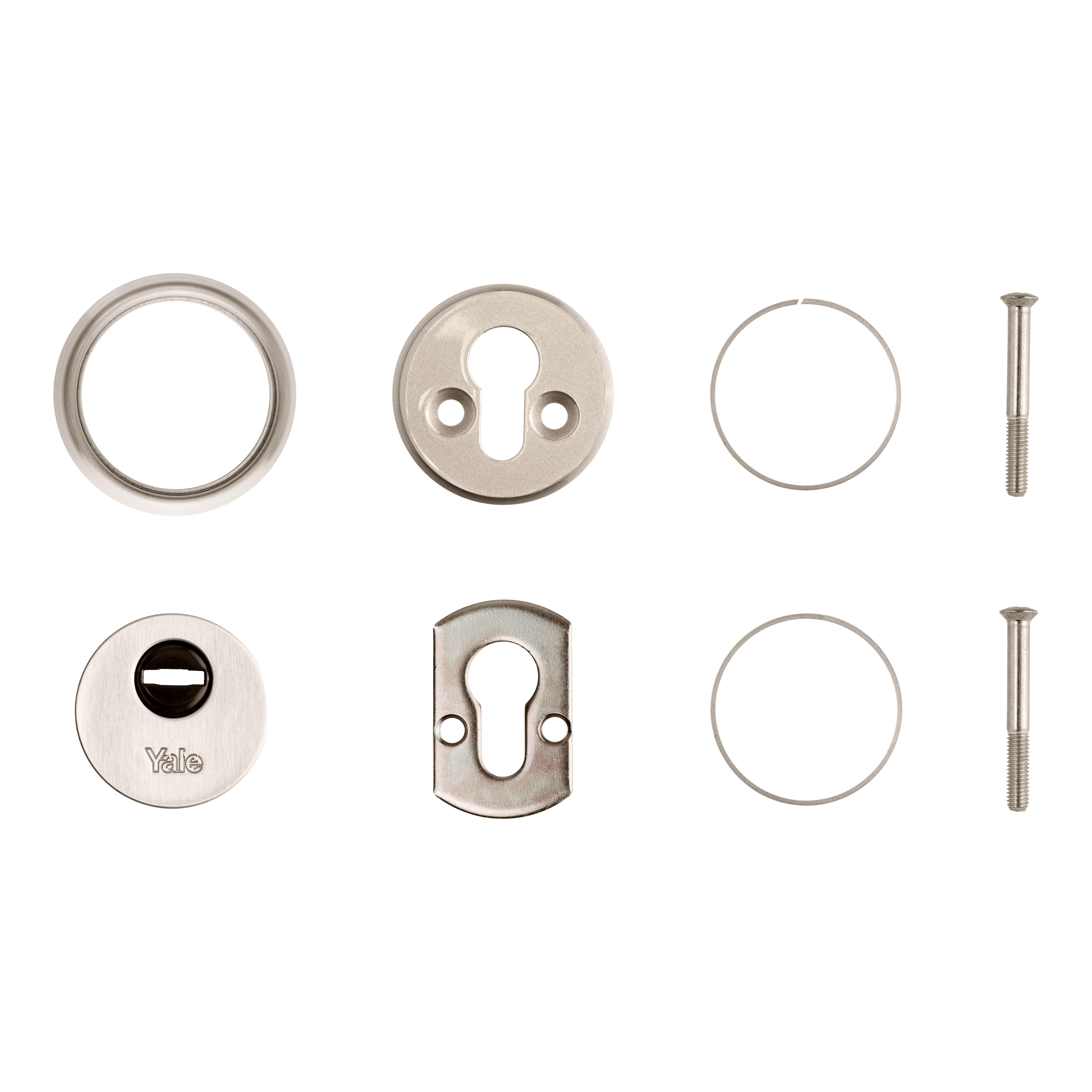 ESCUDO DE SEGURIDAD CUADRADO PARA CERRADURA ACABADO EN NÍQUEL YALE - 3