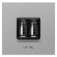 TOMA CARGADOR USB SERIE ZENIT PLATA - 2