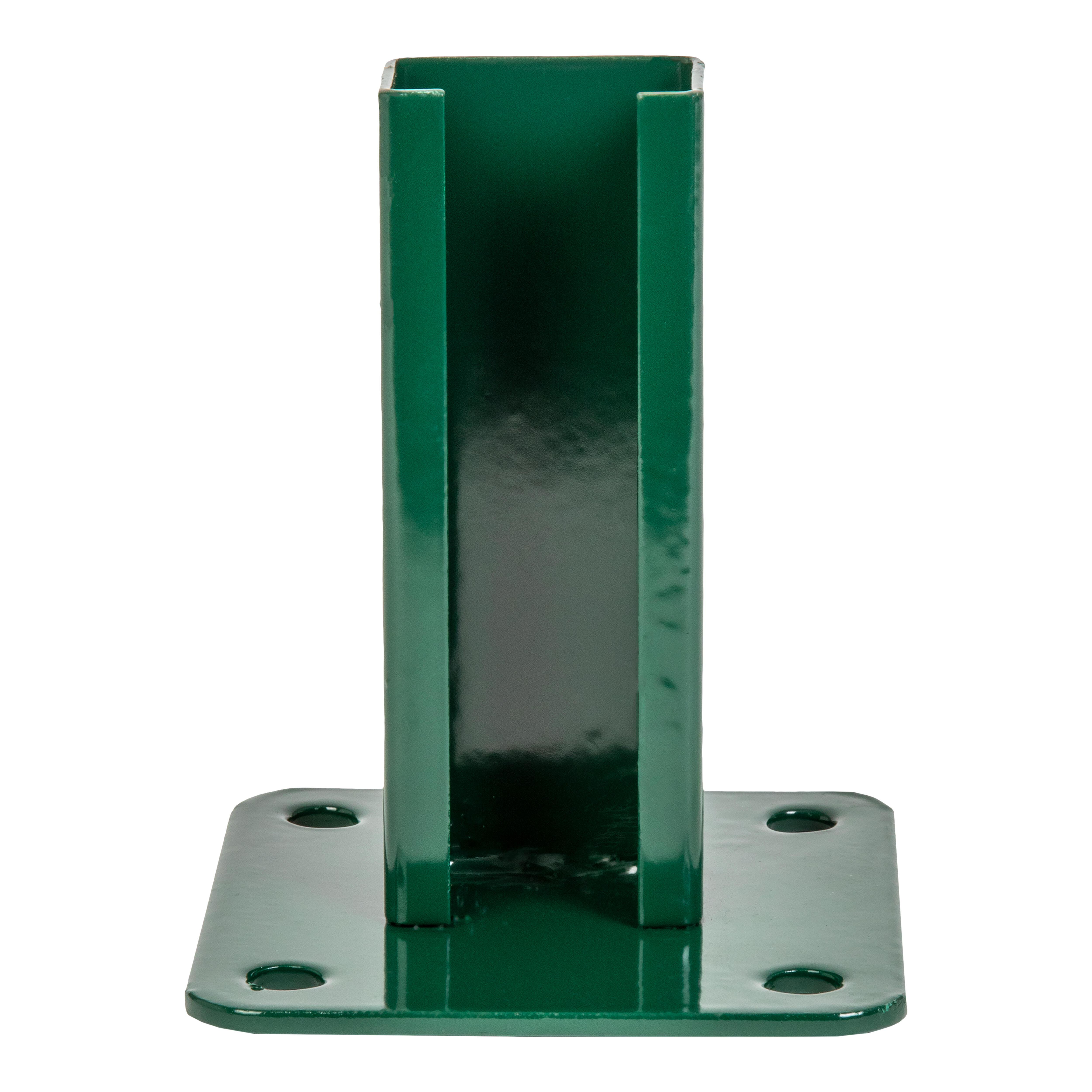 BASE PLETINA ACERO PARA POSTE RECTANGULAR 60X40 MM VERDE - 2