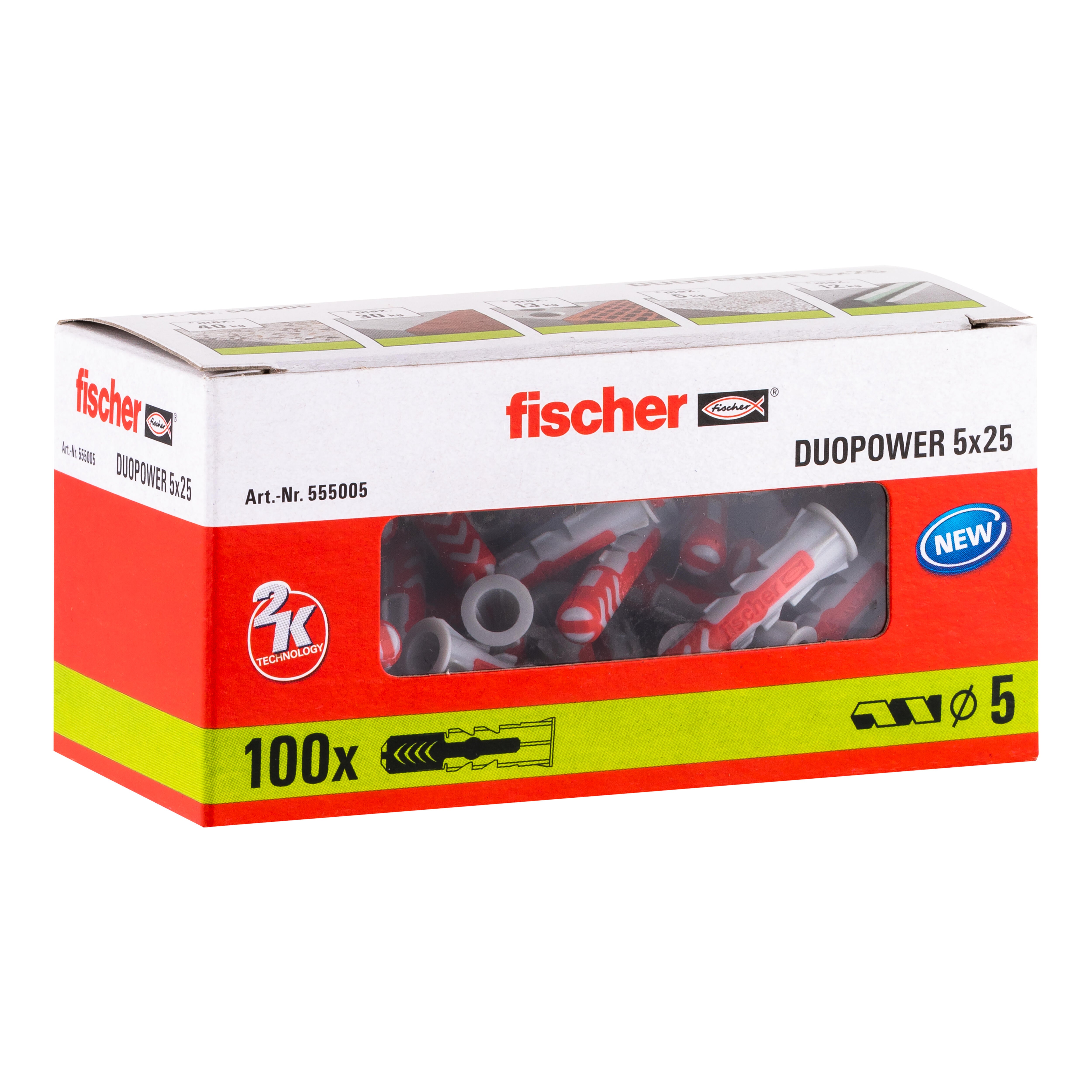 TACO NYLON DUOPOWER UNIVERSAL 5 X 25  MM FISCHER. 100 UDS - 2