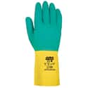 GUANTE LATEX FLOCADO VERDE/AMARILLO T7 JUBA 622 - 3