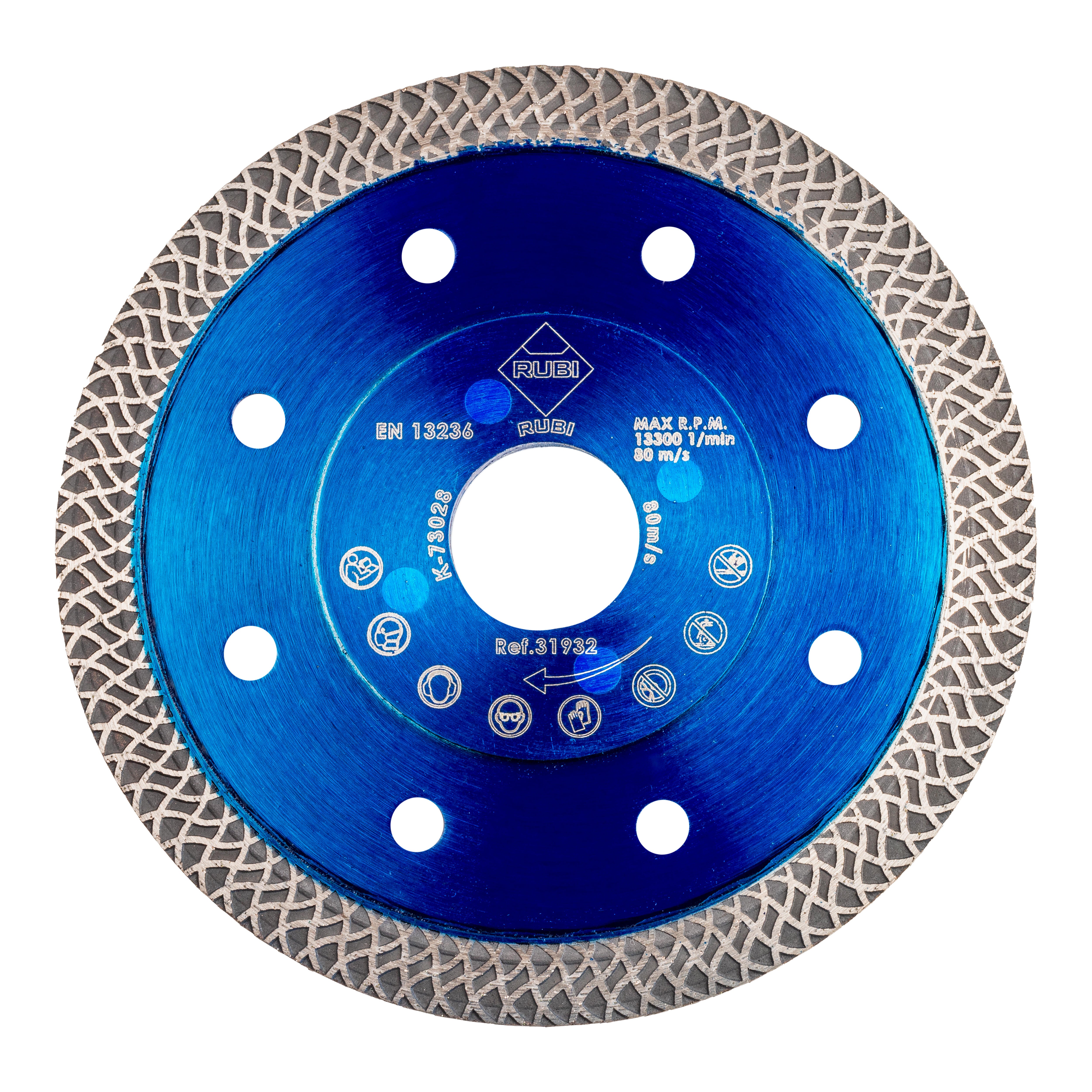 DISCO DE DIAMANTE AMOLADORA CORTE PORCELÁNICO BANDA CONTÍNUA TURBO TVA 115MM RUBI - 3