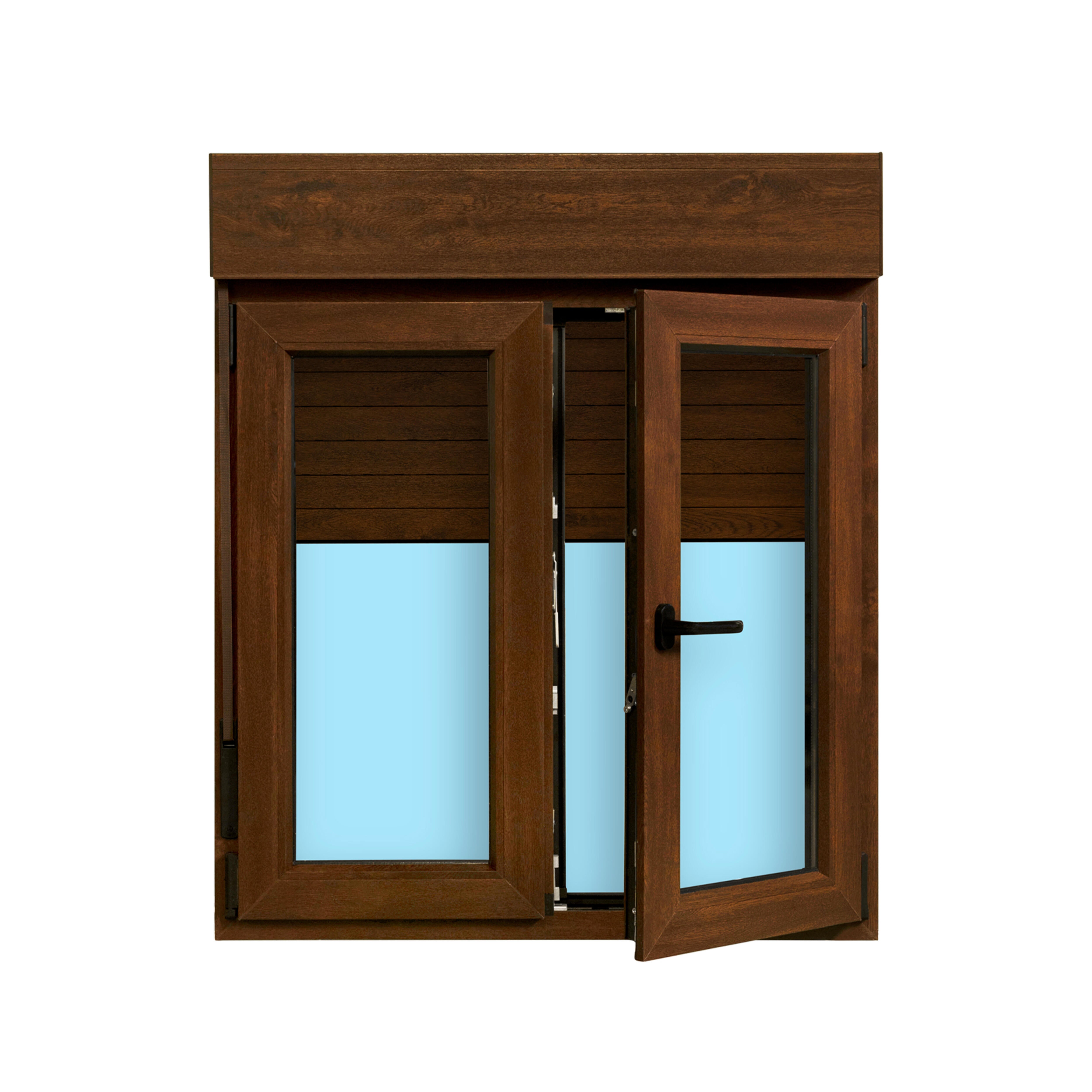 VENTANA PVC OSCILOBATIENTE  CON PERSIANA NOGAL 100X118CM - 2