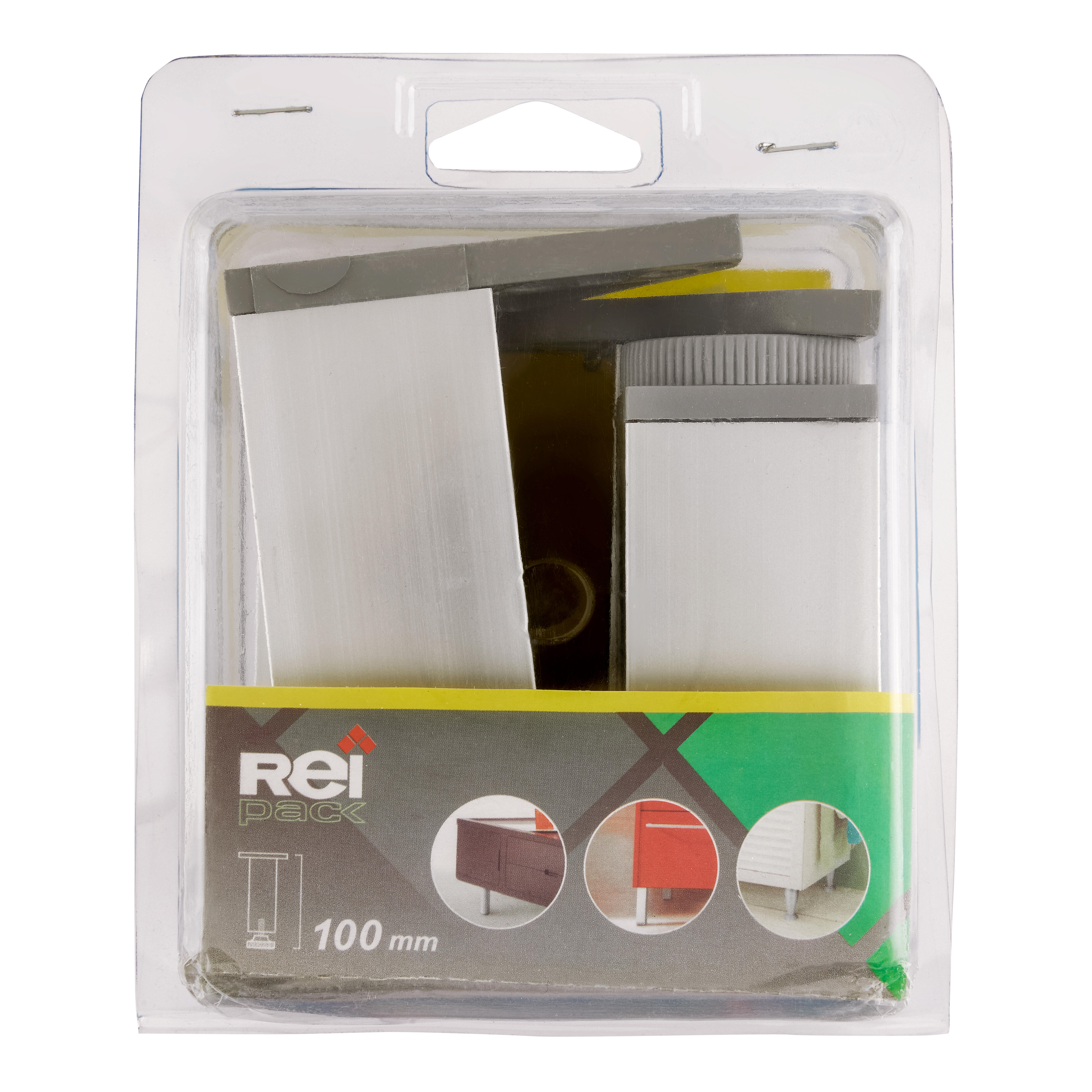 PATA MUEBLE ALUMINIO CUADRADA 100MM 40X40MM CROMO MATE. 4UDS - 3