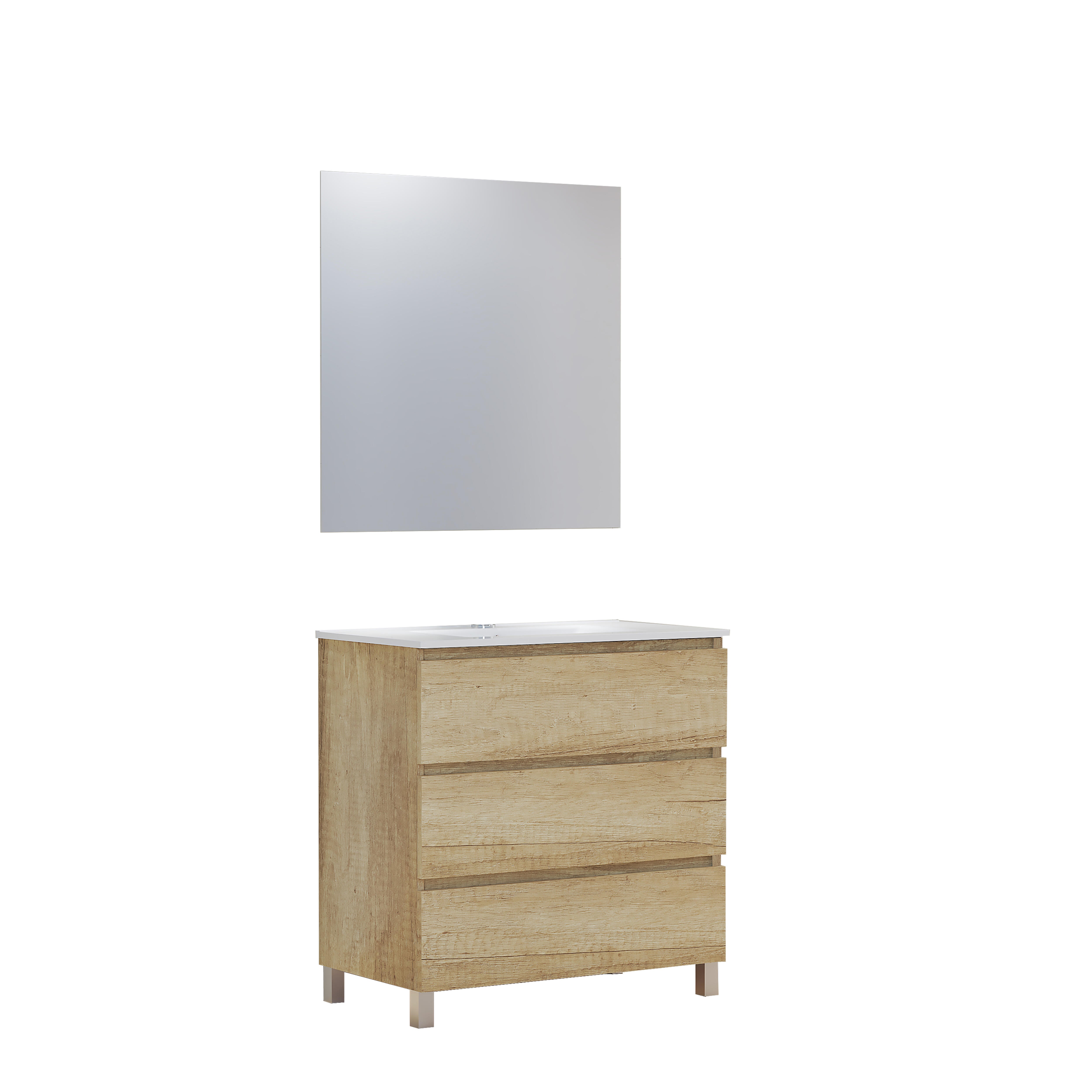 CONJUNTO MUEBLE DE BAÑO ANA ROBLE 80CM - 3