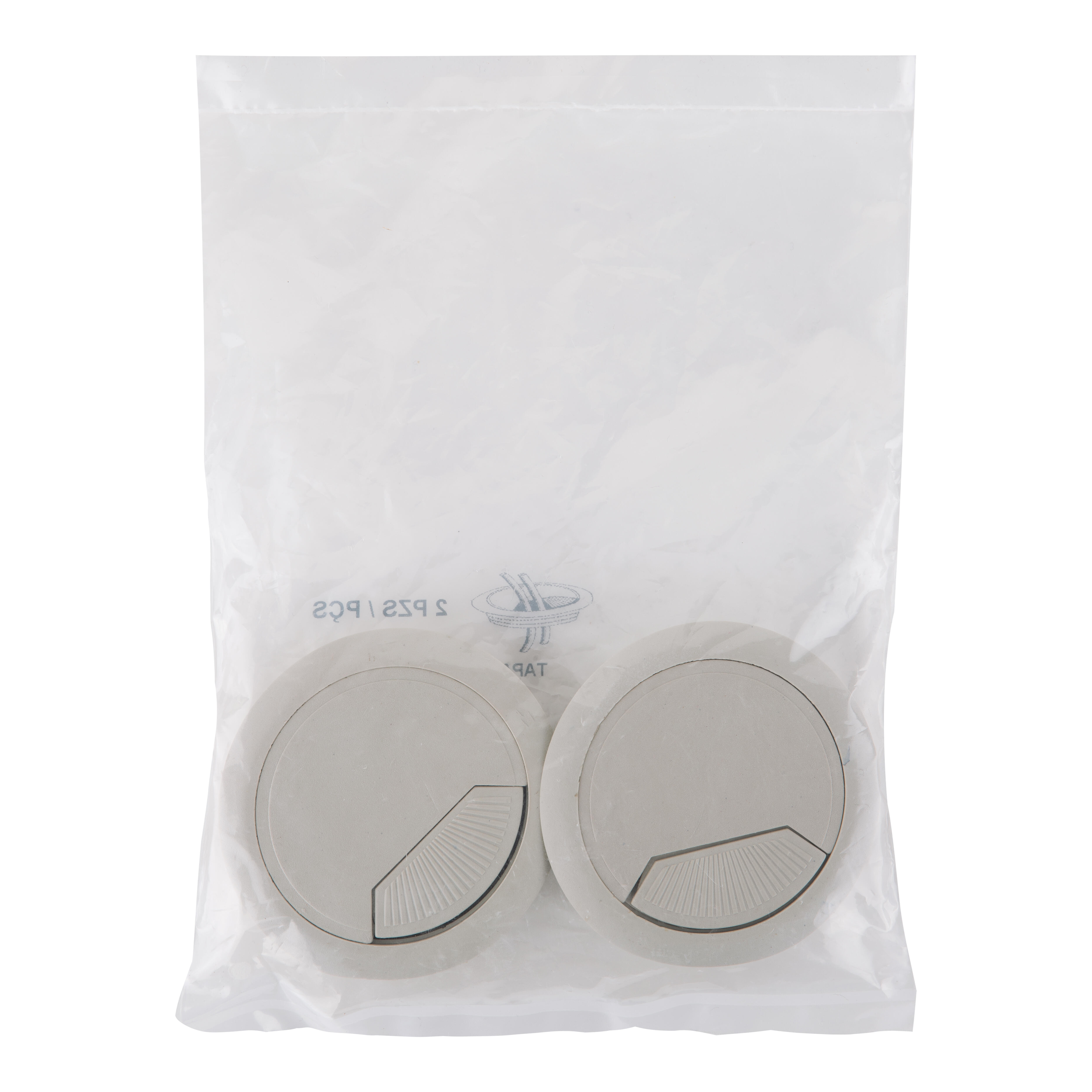 TAPA PASACABLES PARA MESA  60 MM GRIS. 2 UDS - 3
