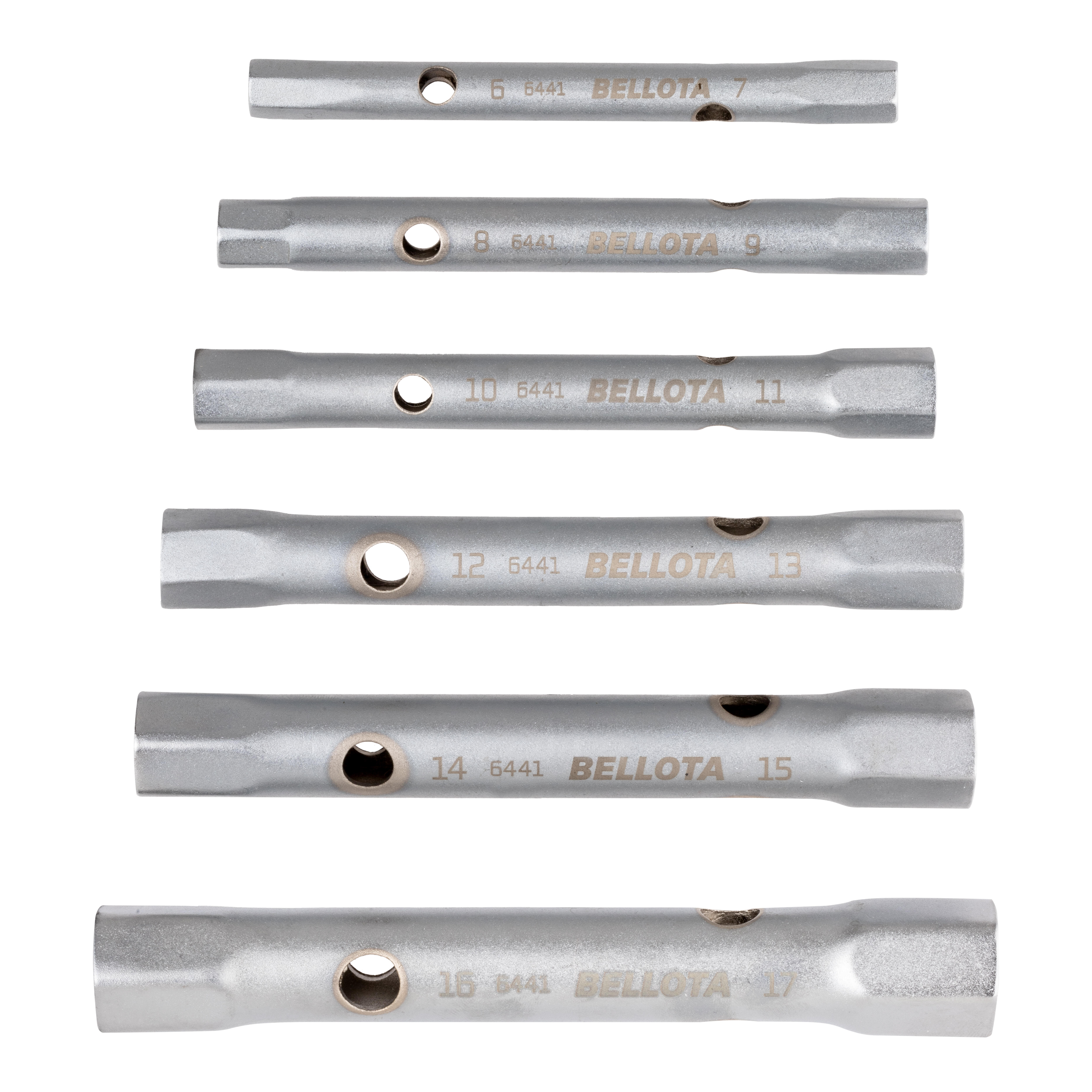 JUEGO 6 LLAVES TUBO HUECAS 7 - 17 MM BELLOTA - 6