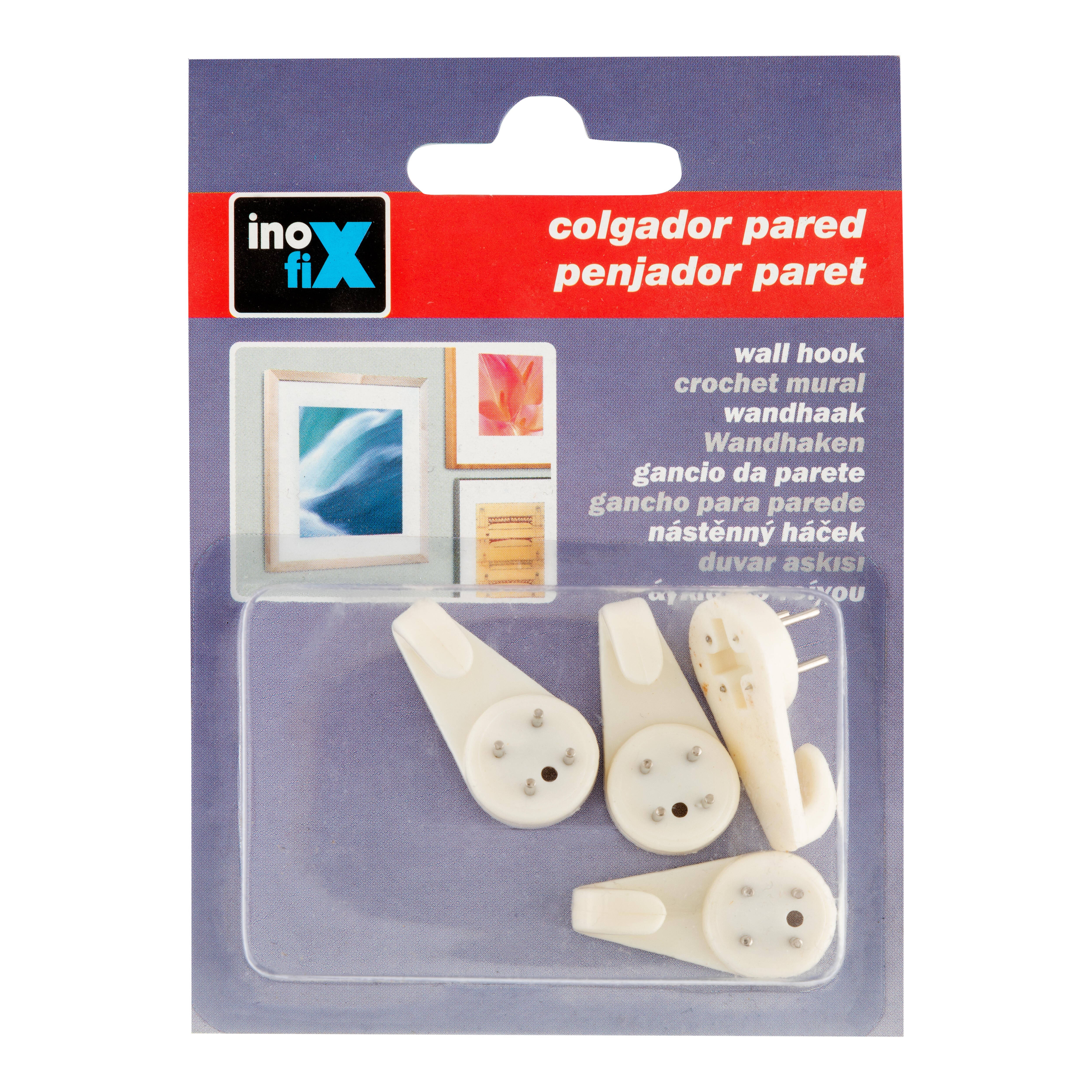 CUELGA CUADROS FACIL PARED GRANDE BLANCO INOFIX. 4 UDS. - 3