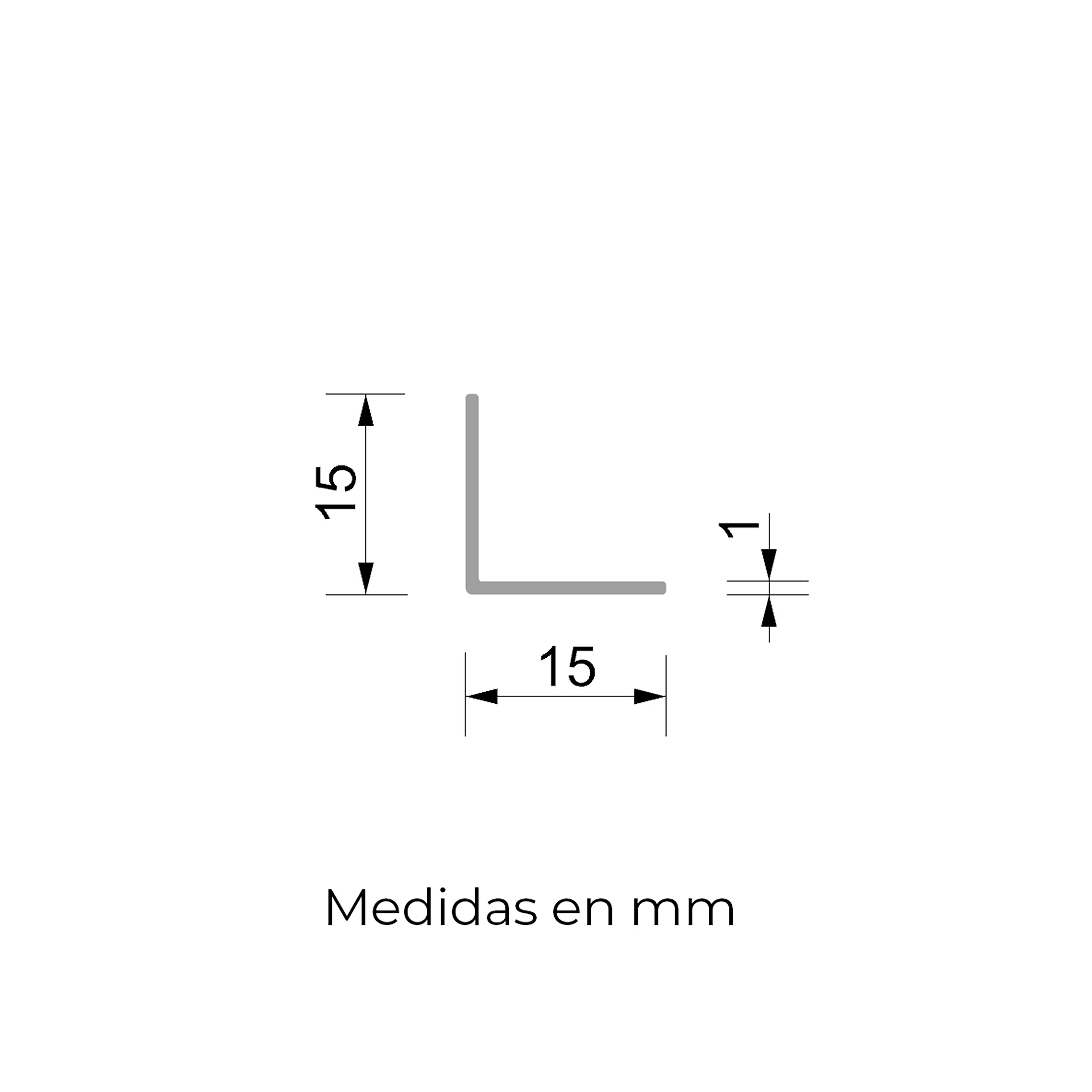 ANGULO PVC BLANCO 15X15X1MM 2,6M - 2