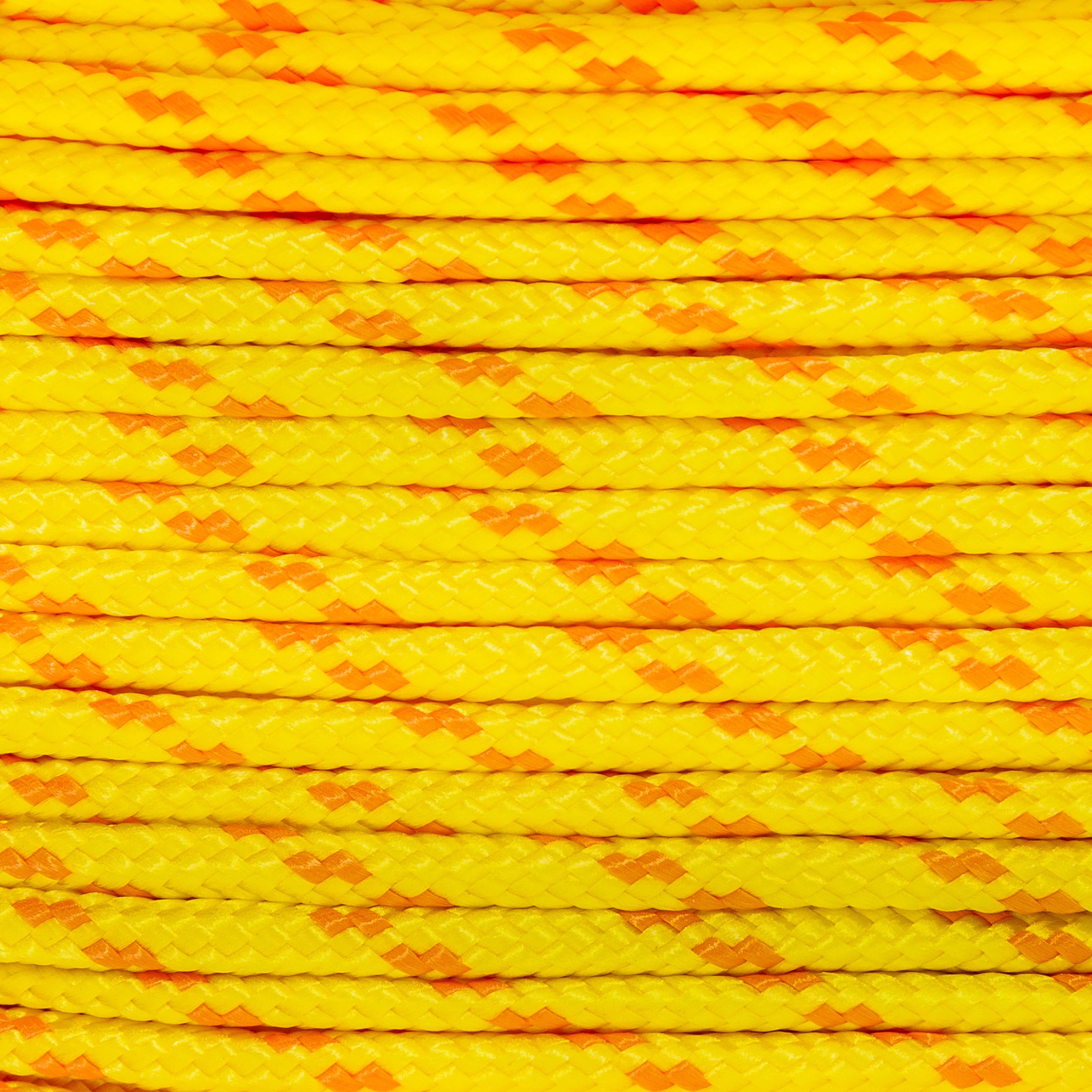 CORDON POLIAMIDA Y POLIESTER TRENZADA CON ALMA 4MM.  1M AMARILLO ROMBULL - 2