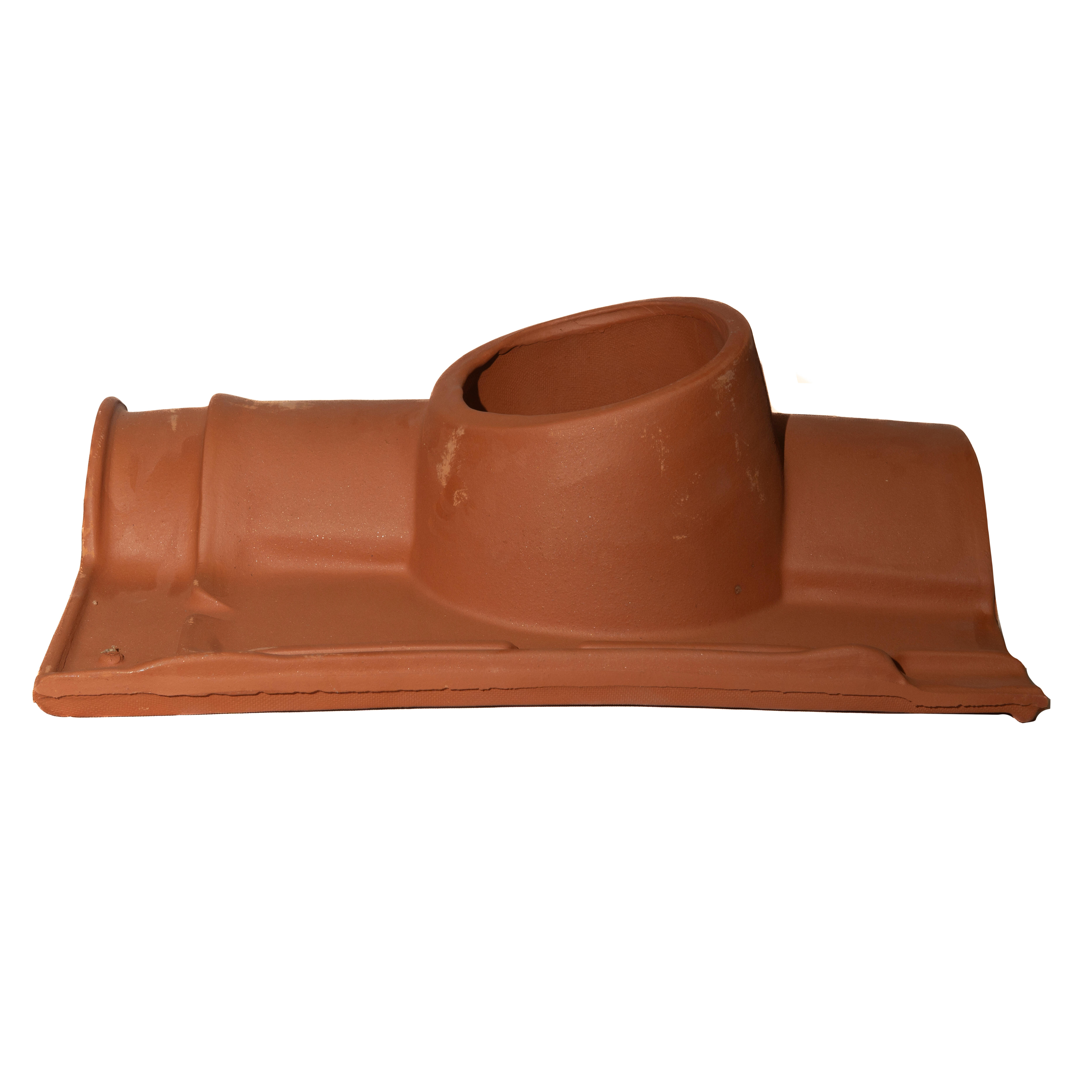 TEJA CERÁMICA CON SALIDA DE HUMOS CIRCULAR PARA TEJA S10 ROJO - 4