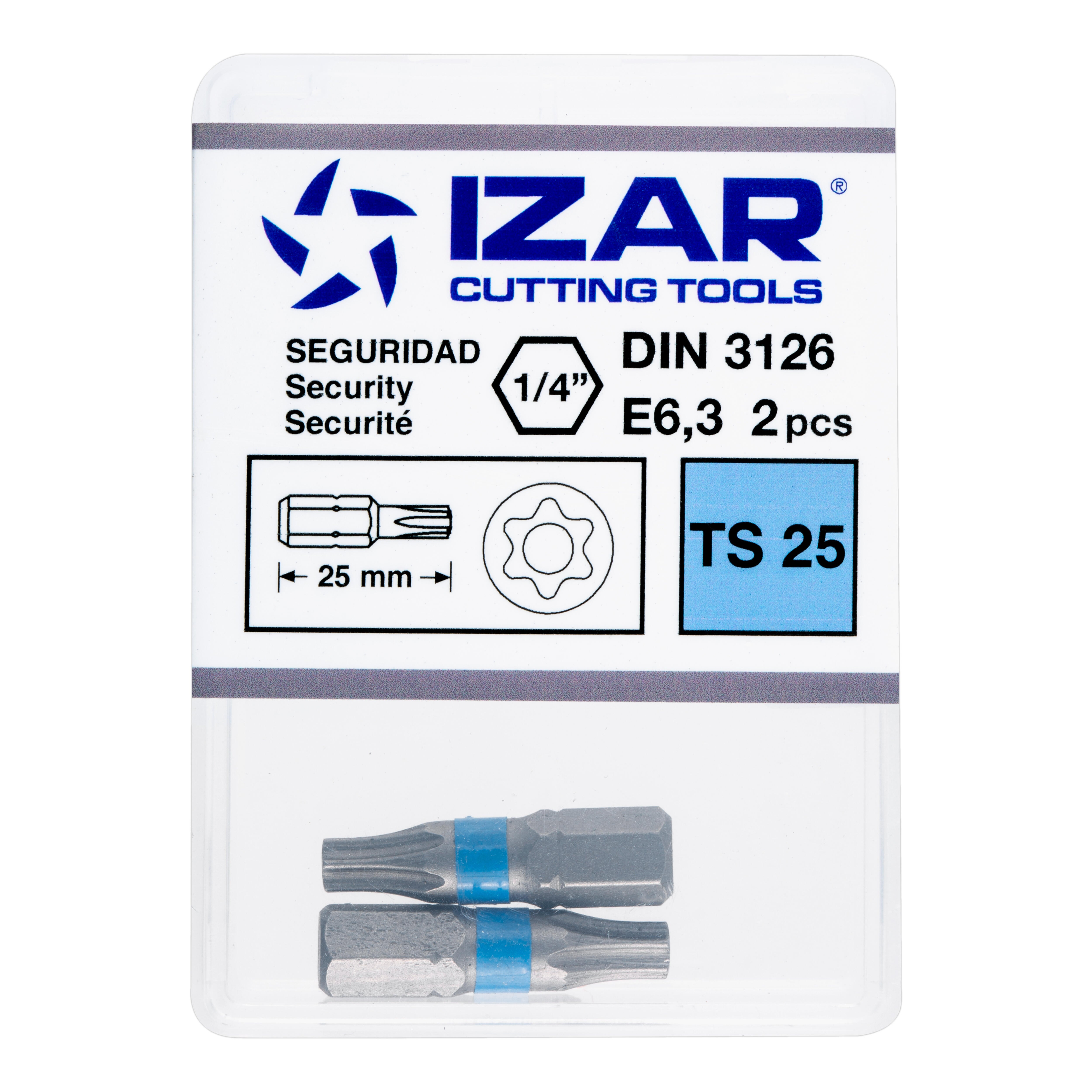 PUNTAS PARA ATORNILLADOR TORX  PTS25 CORTA L25 IZAR 2 UDS - 3