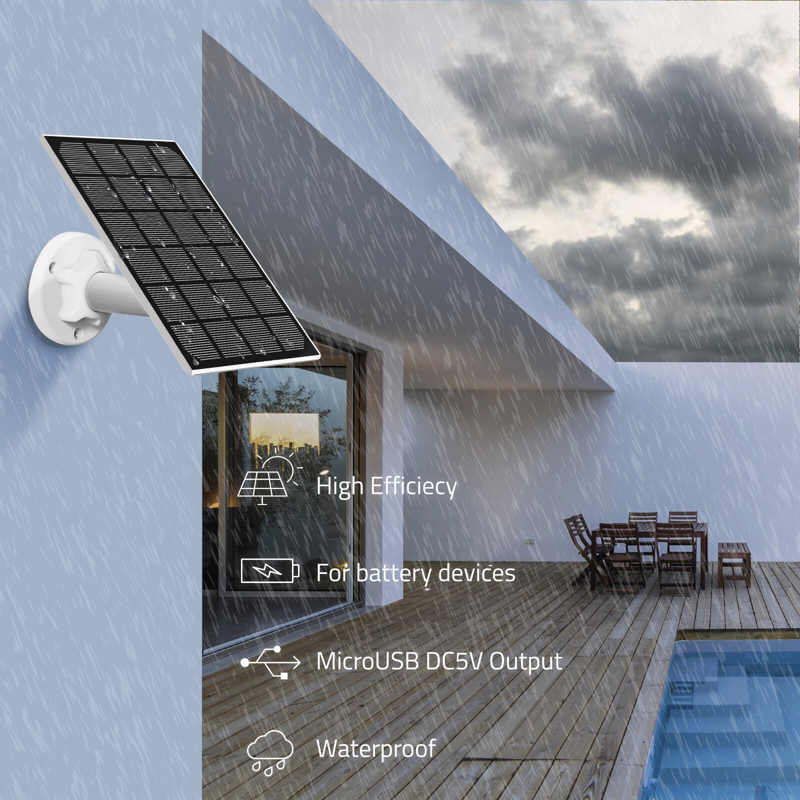 PANEL SOLAR PARA CAMARA IP WIFI A BATERIA - 4