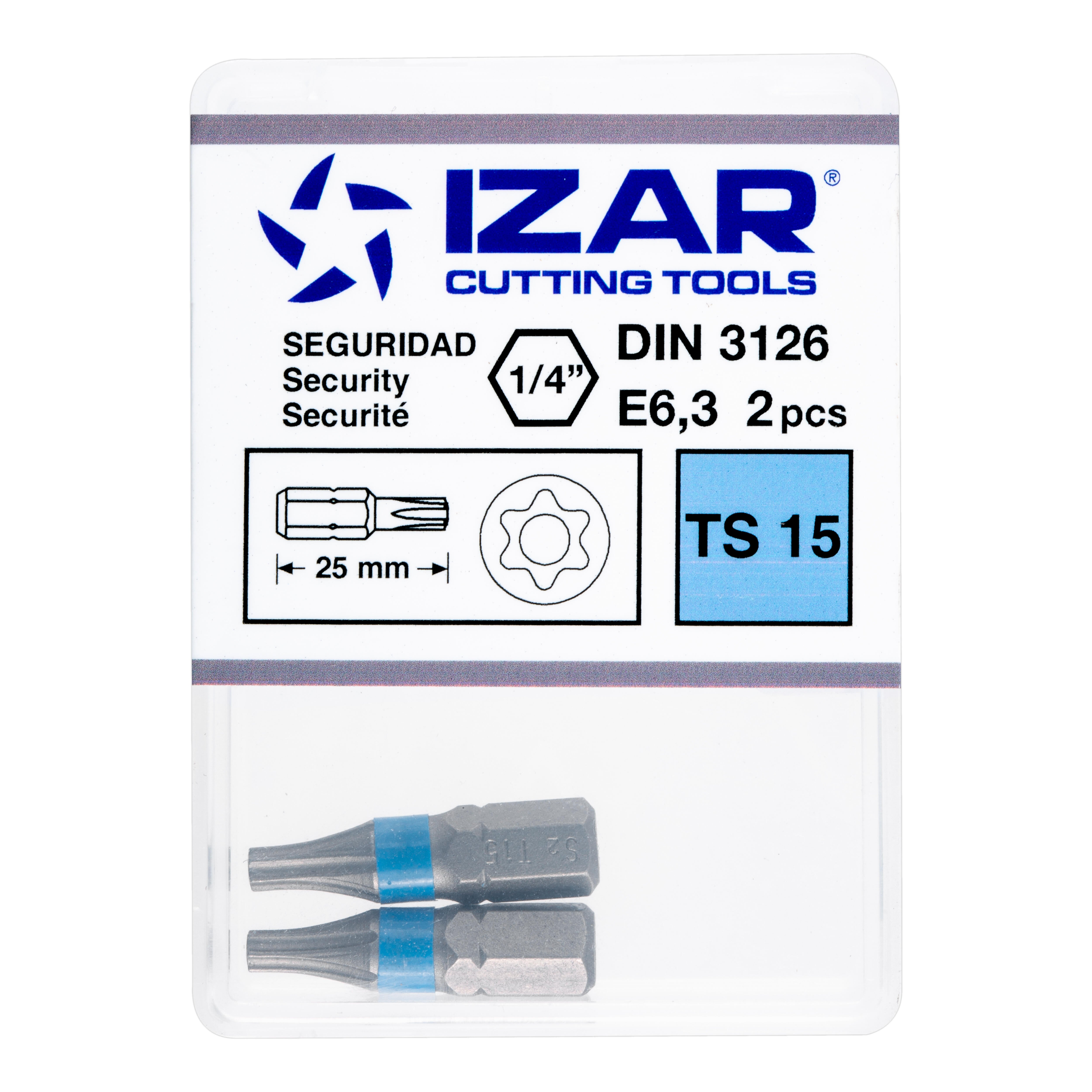 PUNTAS PARA ATORNILLADOR TORX  PTS15 CORTA L25 IZAR 2 UDS - 3