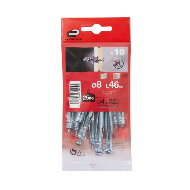 Linxor Lot De 5 Pitons Fixes Ancrage Inox 8x80mm - Pour Bâches Piscine