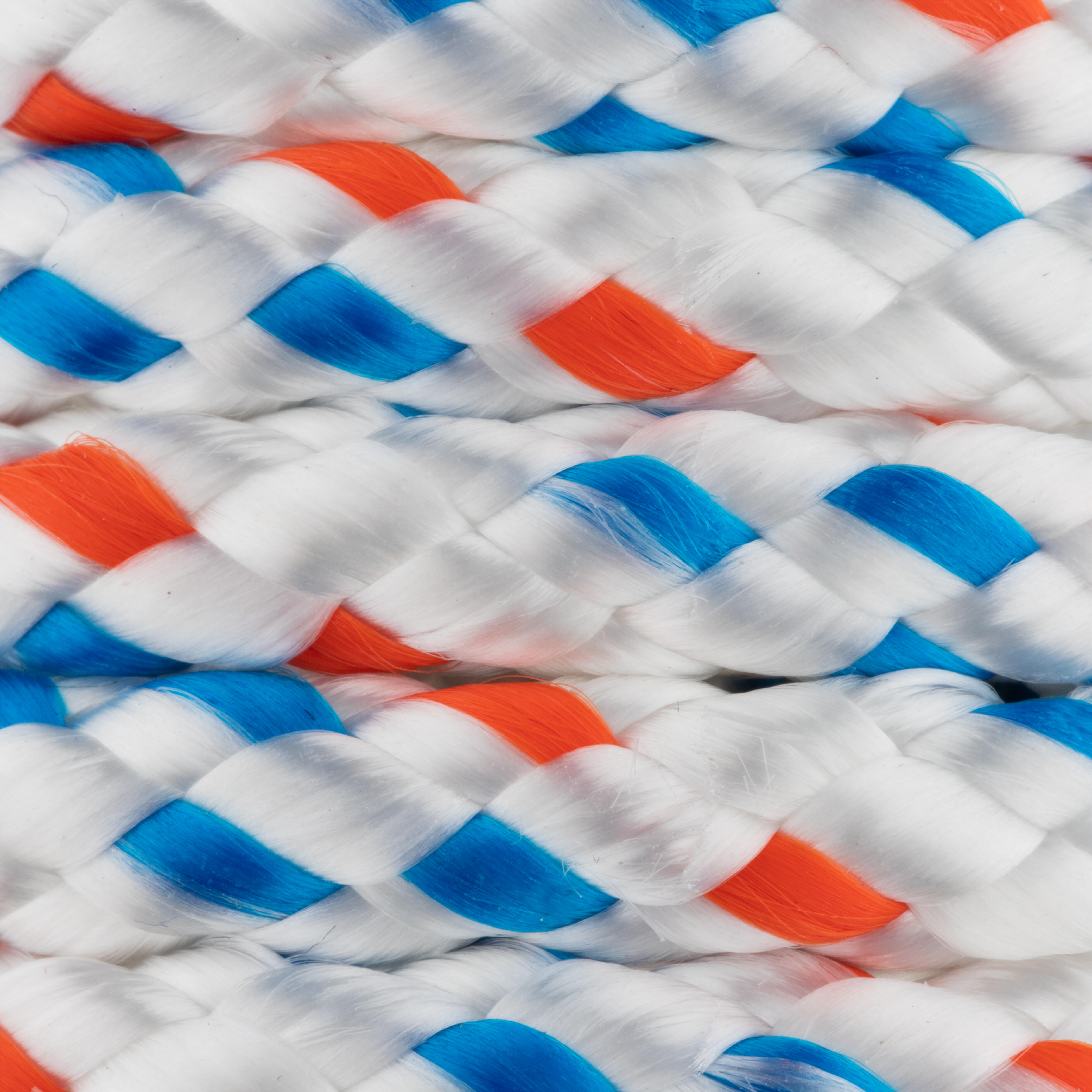 CUERDA POLIÉSTER TRENZADA 6MM 5M BLANCO PINTAS AZUL NARANJA ROMBULL - 2