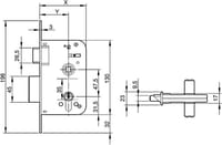 CERRADURA EMBUTIR PARA PUERTA DE MADERA 45 MM. 600 LATONADO YALE - 2