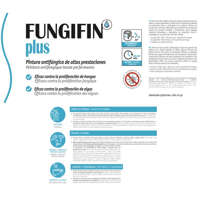 PINTURA ACRÍLICA FUNGIFIN PLUS 15L  BLANCO