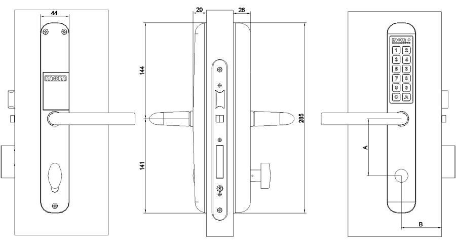 MANILLA  CONTROL DE ACCESOS CON TECLADO EASYKEY - 2