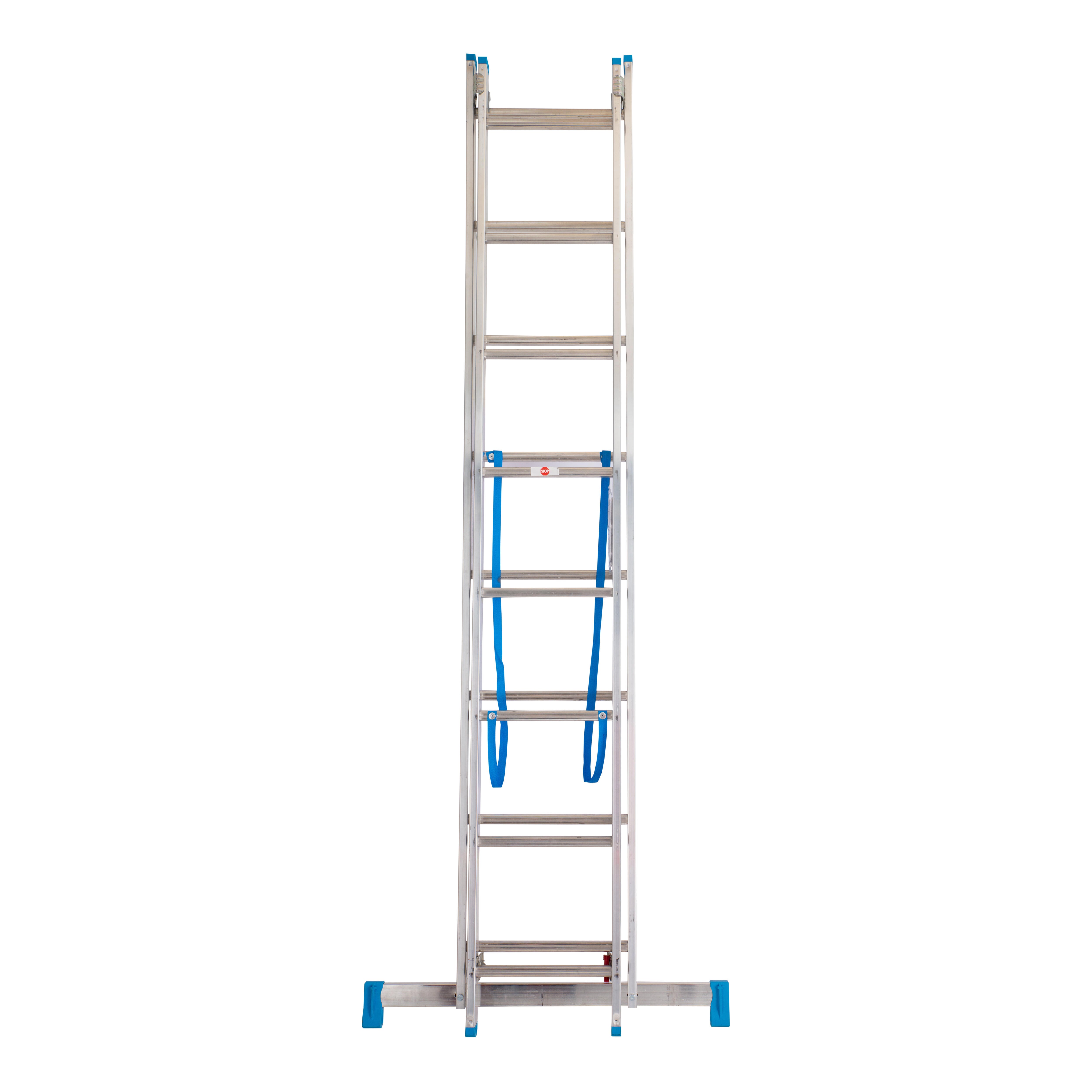 ESCALERA METÁLICA TRANSFORMABLE DE ALUMINIO 8+8 PELDAÑOS - 3