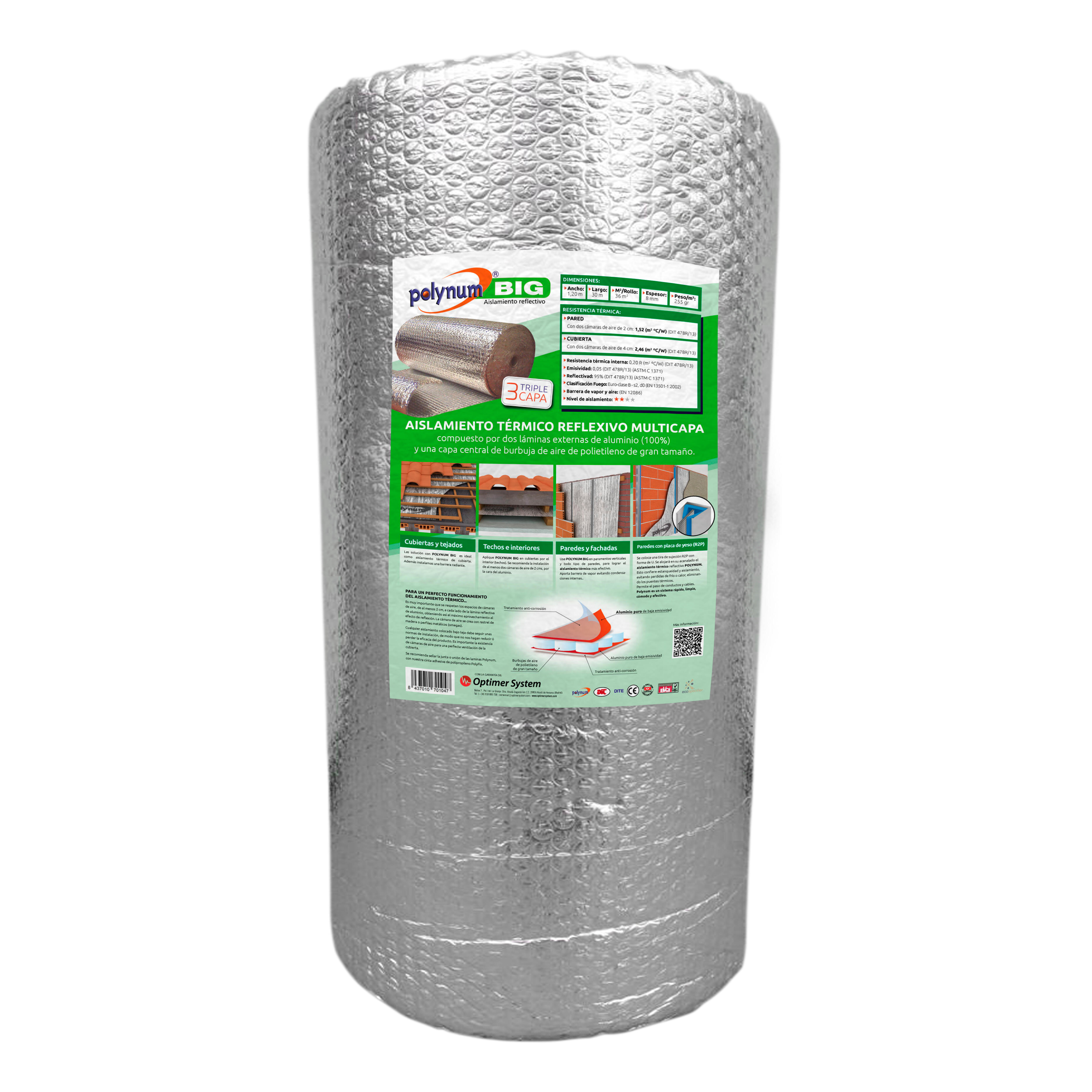 AISLAMIENTO TÉRMICO REFLEXIVO POLYNUM BIG 3000X120CM 8MM - 2