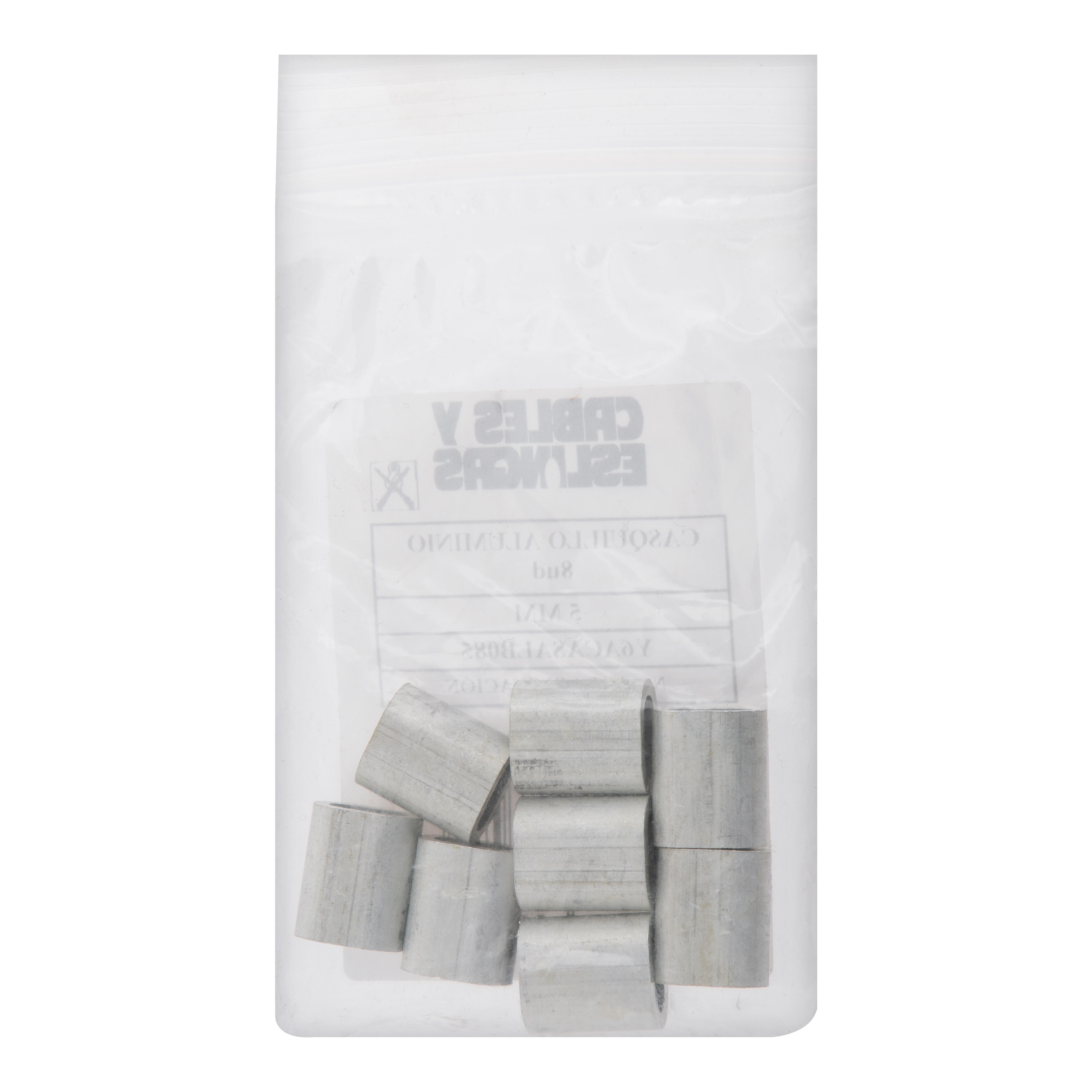 CASQUILLOS MANGUITOS ALUMINIO PARA CABLE 5 MM. 8 UDS - 2