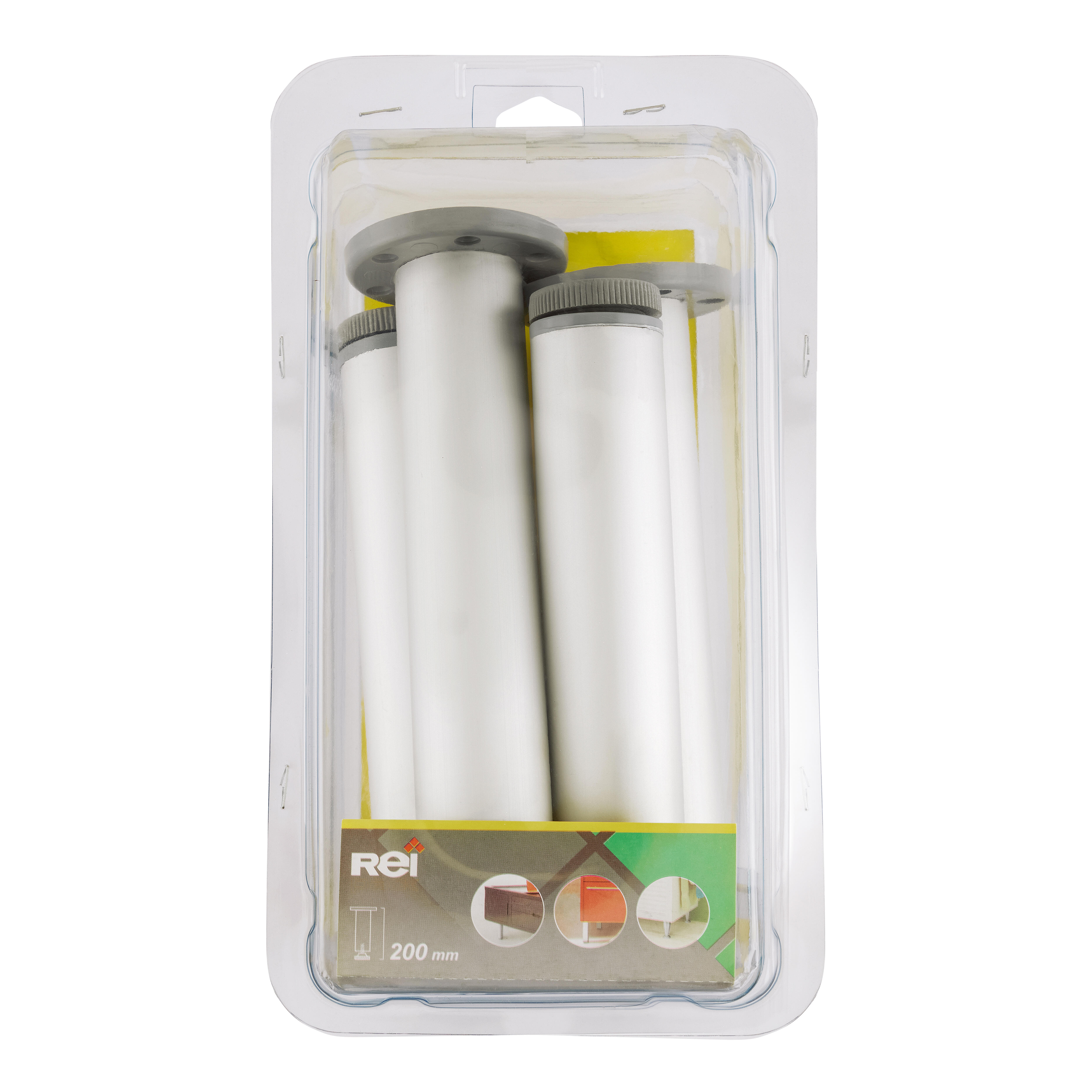 PATA MUEBLE ALUMINIO REDONDA 200MM 40MM CROMO MATE. 4UDS - 2