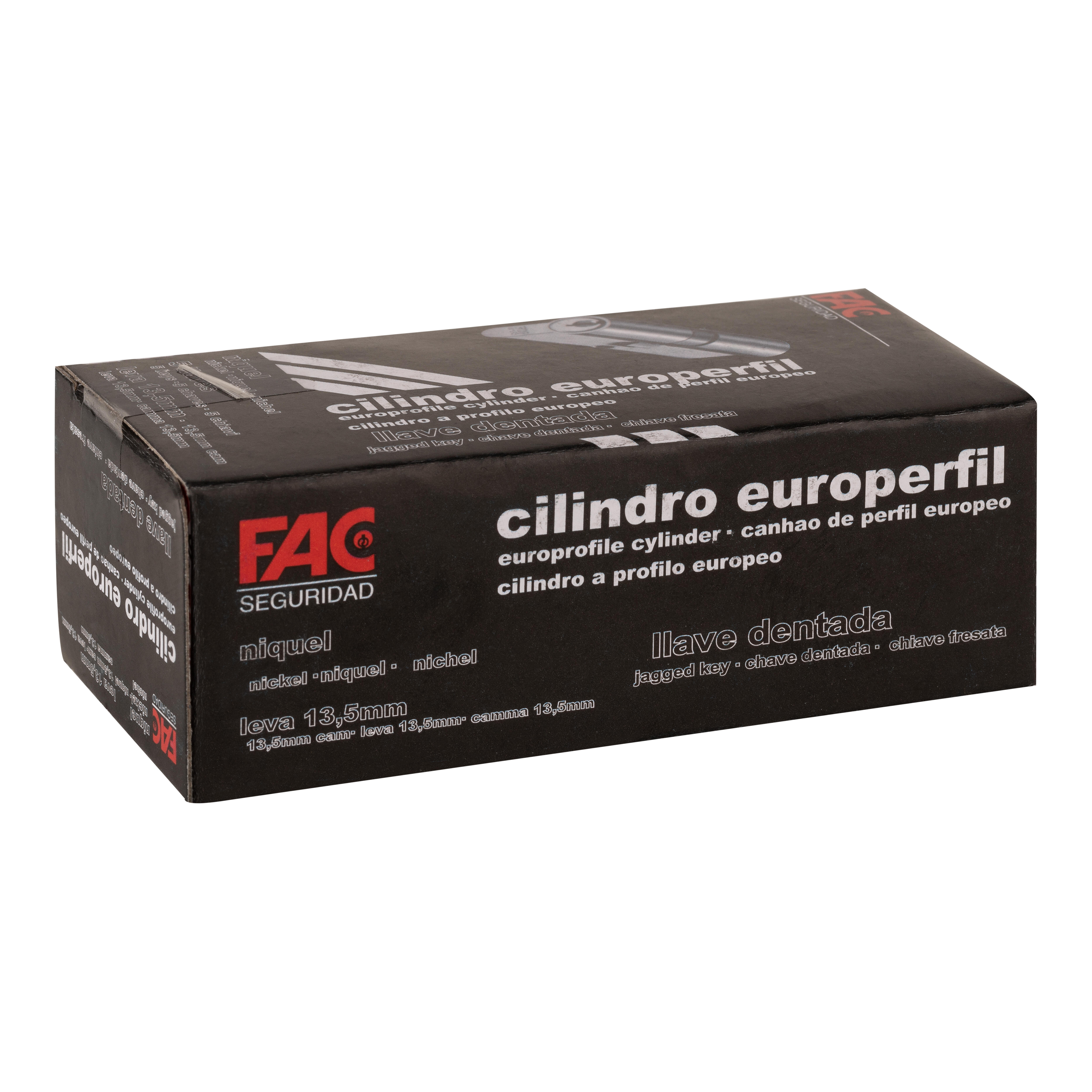 CILINDRO BOMBIN 30X30MM. SERRETA LEVA 13.5MM NIQUEL  FAC - 4