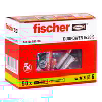 TACO UNIVERSAL DE NYLON DIÁMETRO 6MM LONGITUD 30MM FISCHER DUOPOWER 50UDS - 4