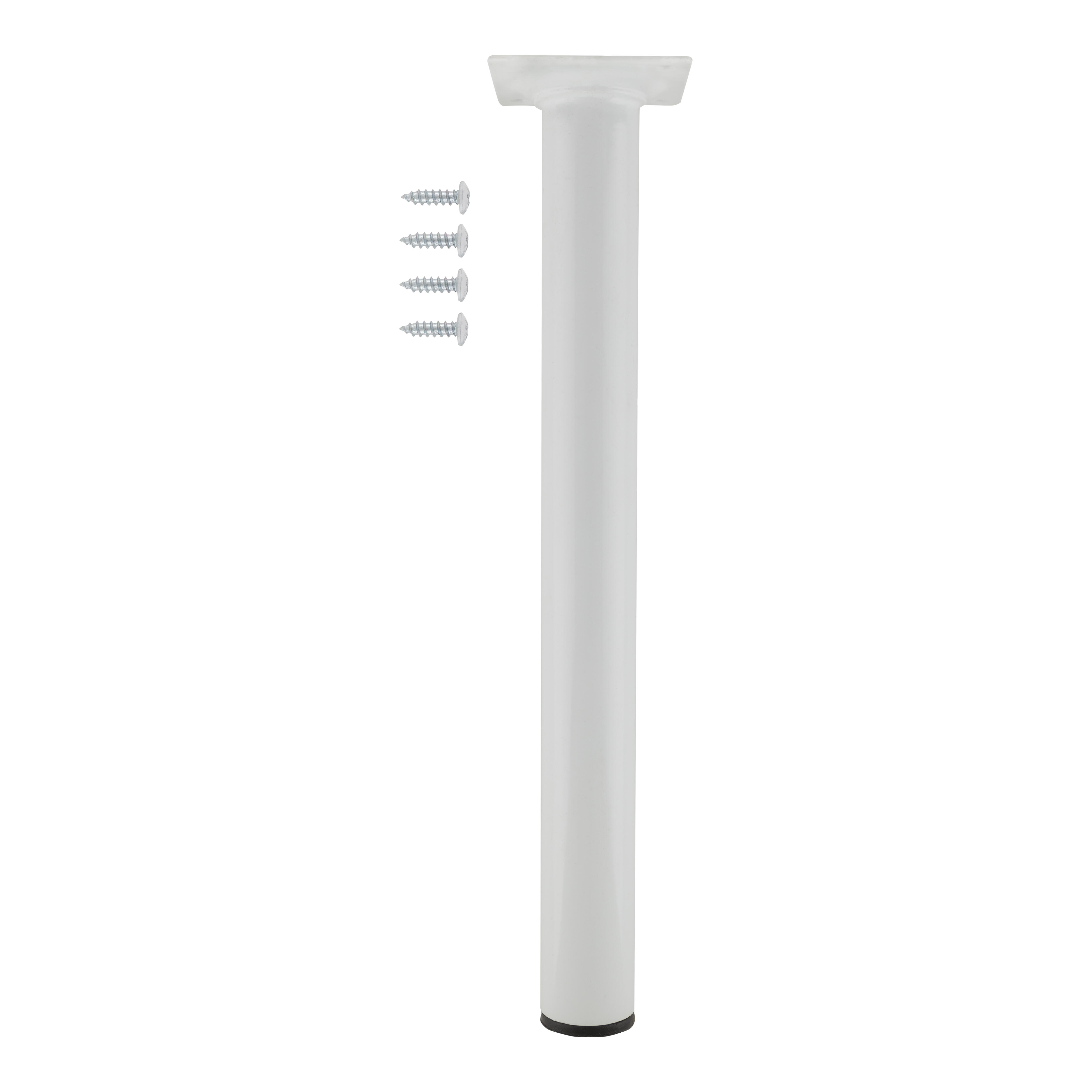 PATA MUEBLE ACERO REDONDA 300MM 30MM BLANCA. - 2